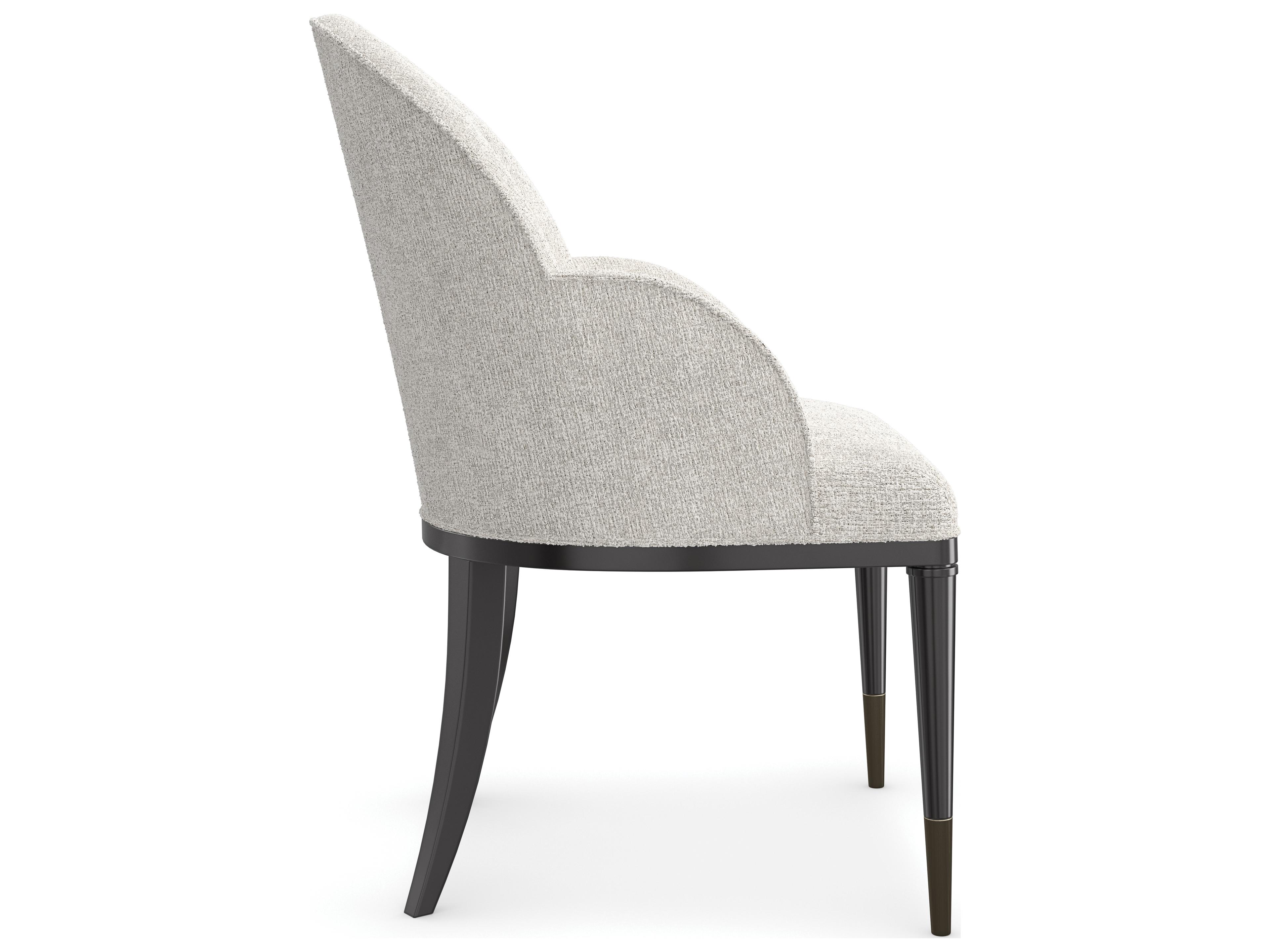Caracole Classic Nuage Hardwood Gray Upholstered Side Dining Chair