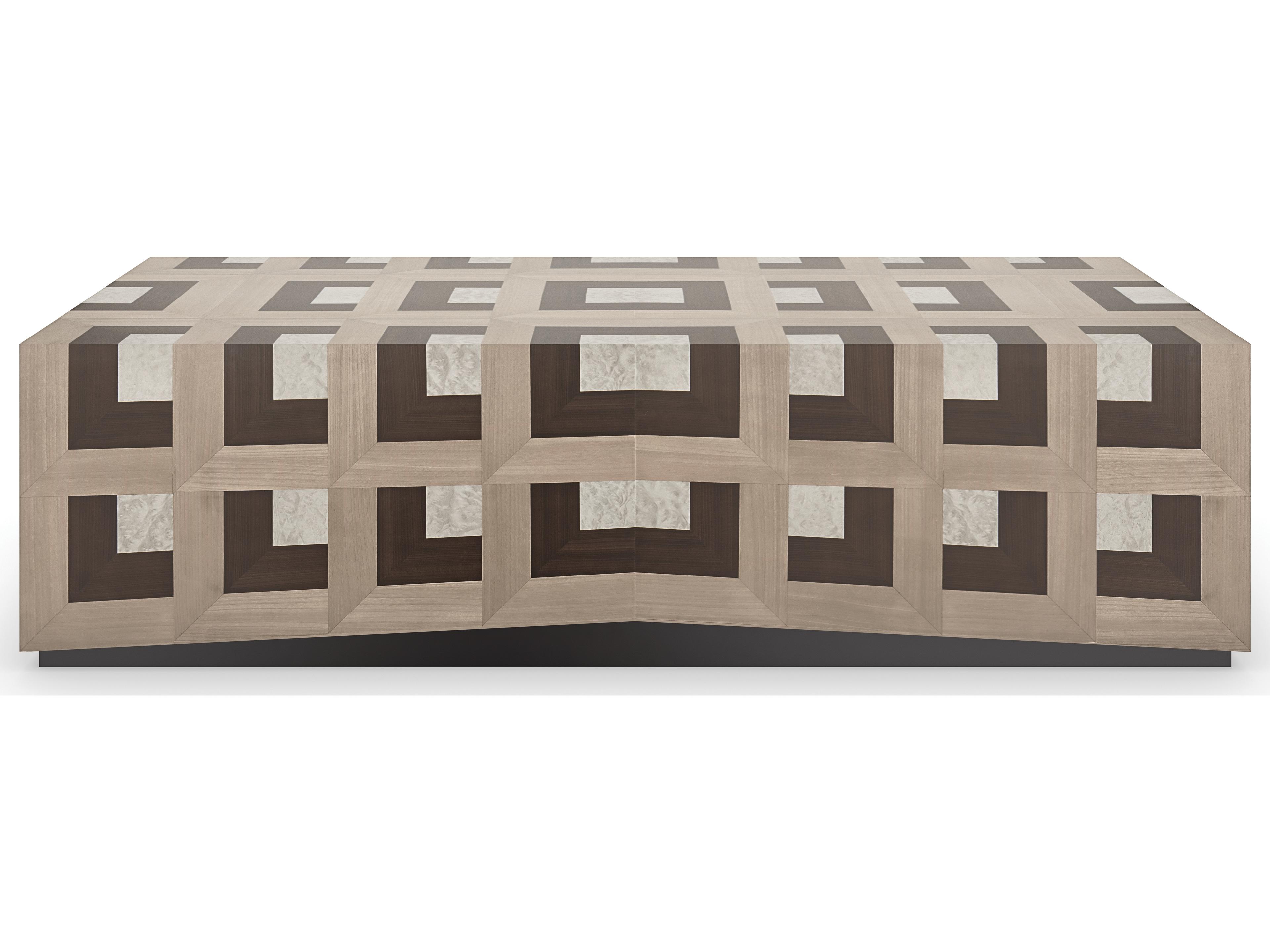 Caracole Classic Illusion Rectangular Wood Coffee Table