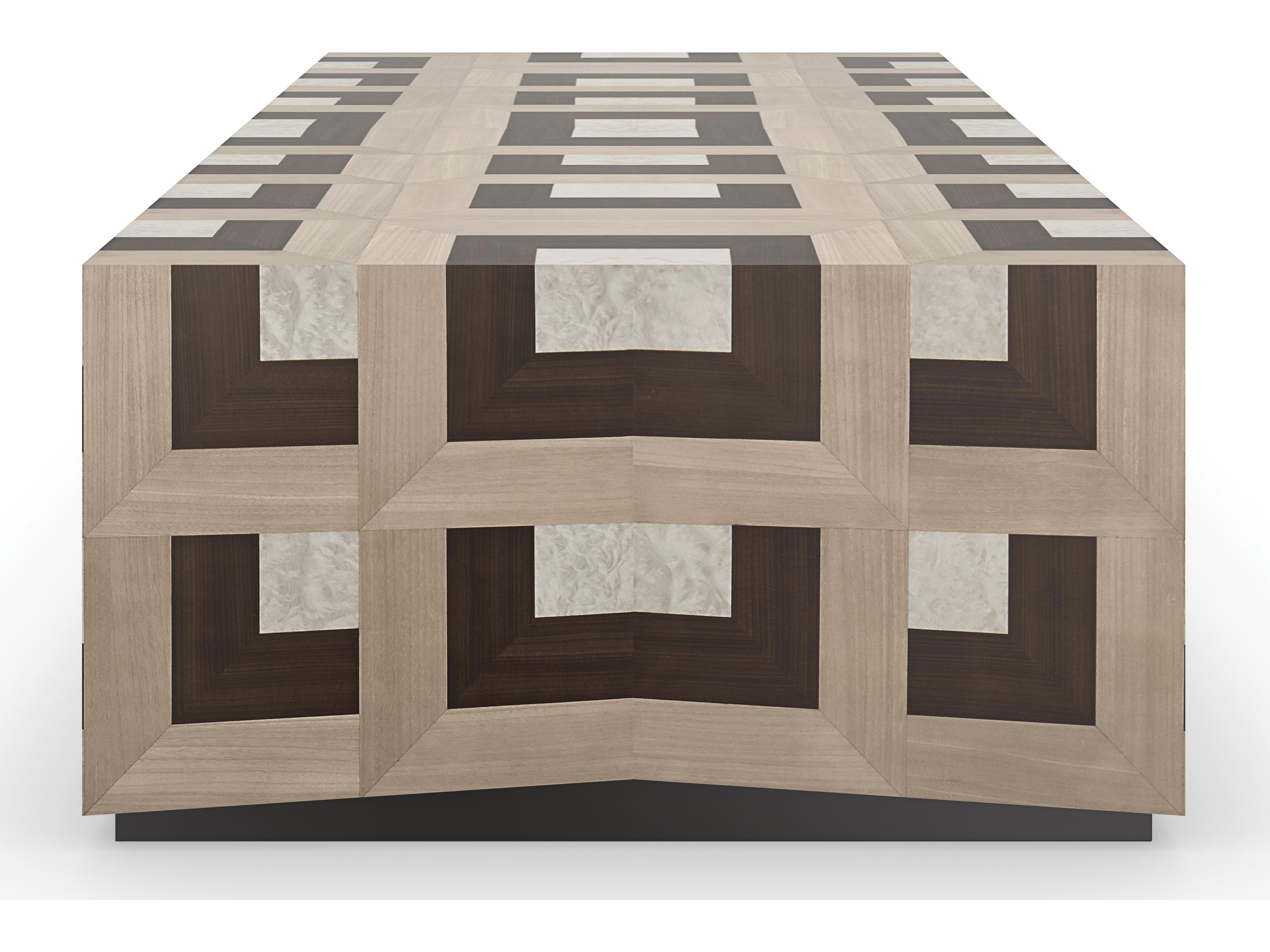 Caracole Classic Illusion Rectangular Wood Coffee Table