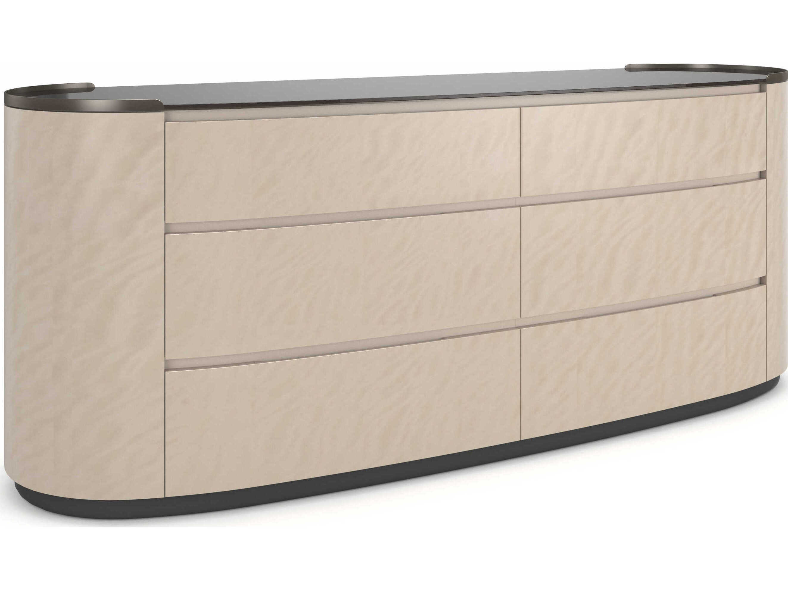 Caracole Muse 6-Drawers Beige Hardwood Double Dresser