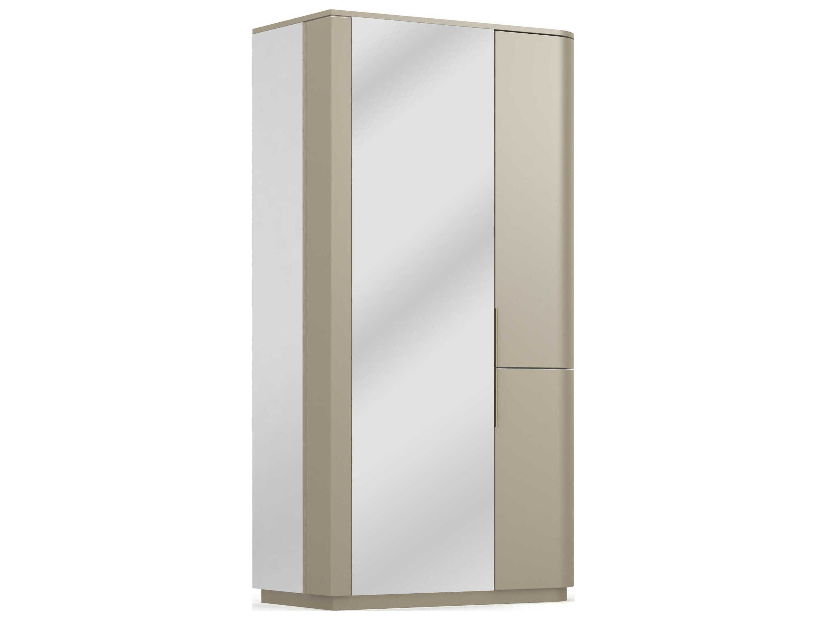 Caracole Oblique Soft Silver Paint Gloss Hardwood Wardrobe Armoire