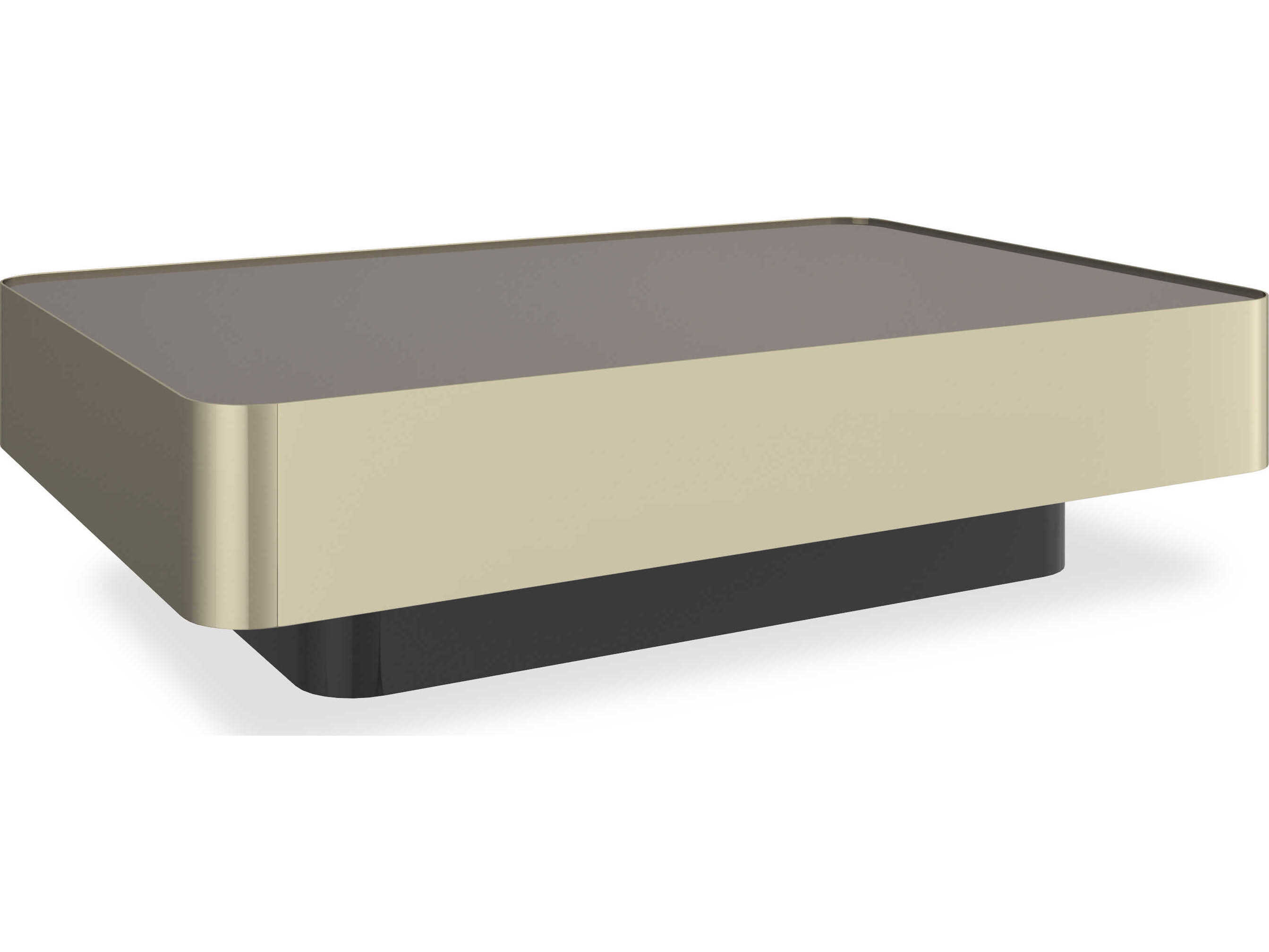 Caracole Periphery Rectangular Mirror Chocolate Truffle Coffee Table