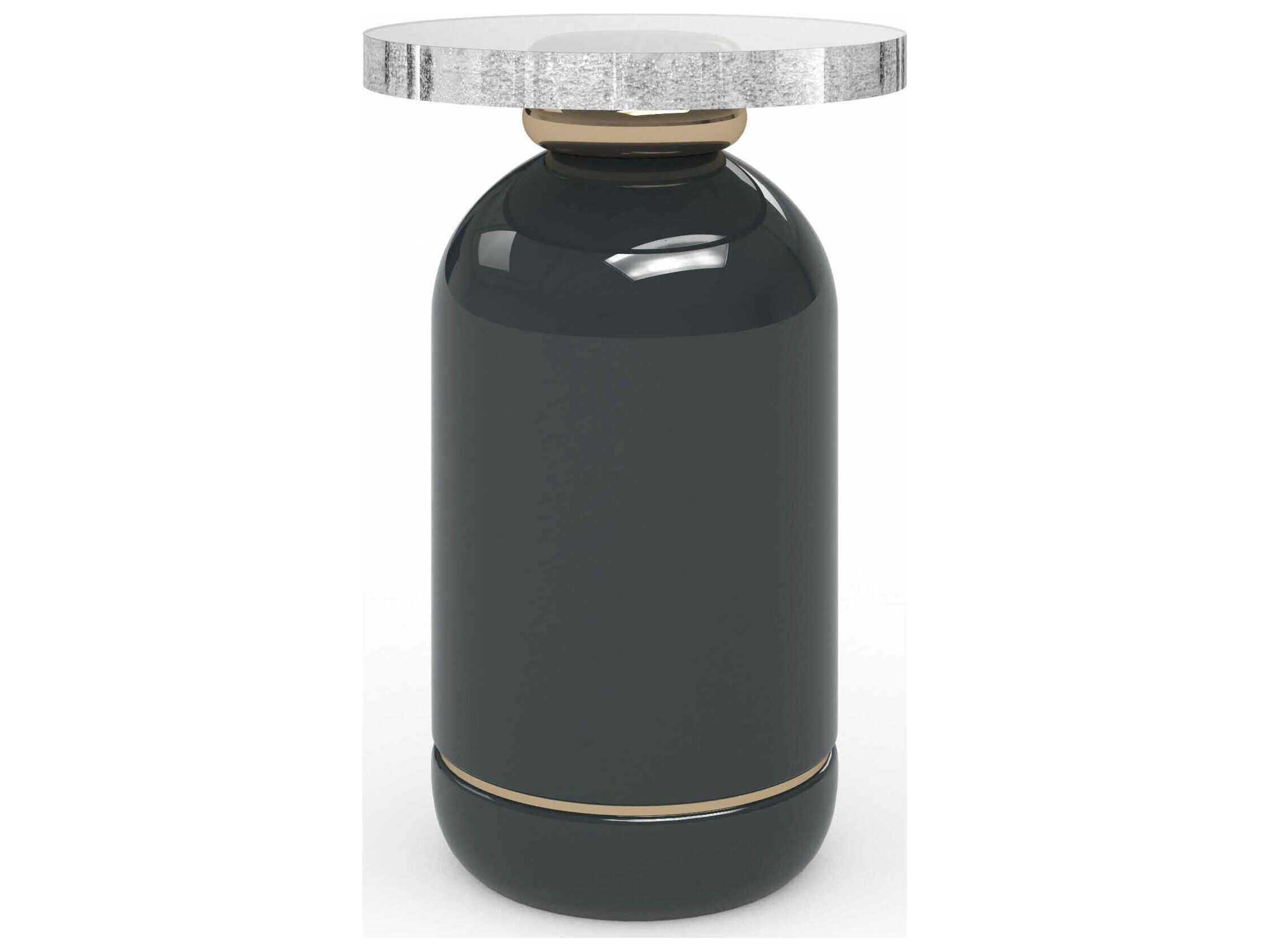 Caracole Gelee Round Glass Apatite Gloss End Table