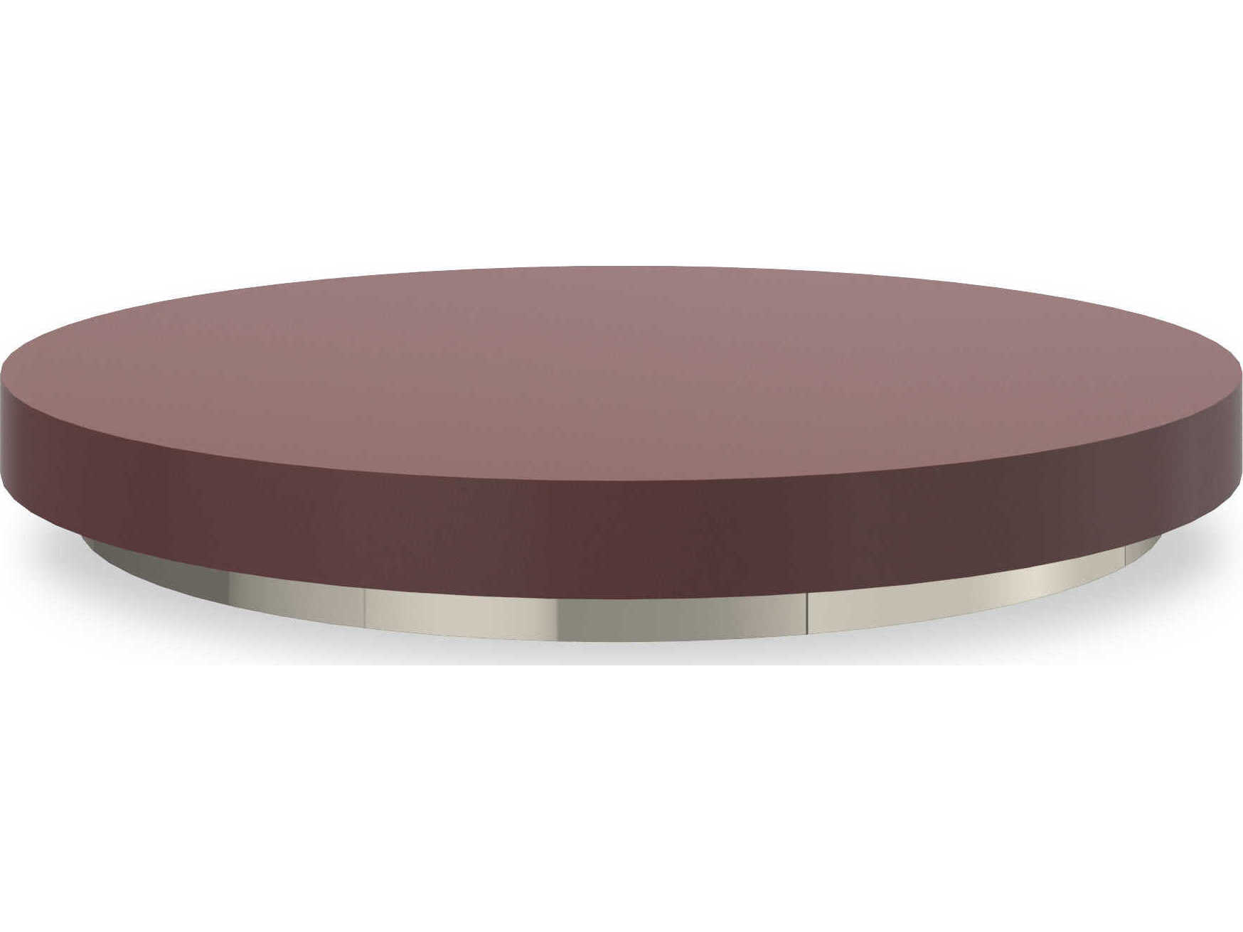 Caracole Radius Round Wood Rouge Red Gloss Coffee Table