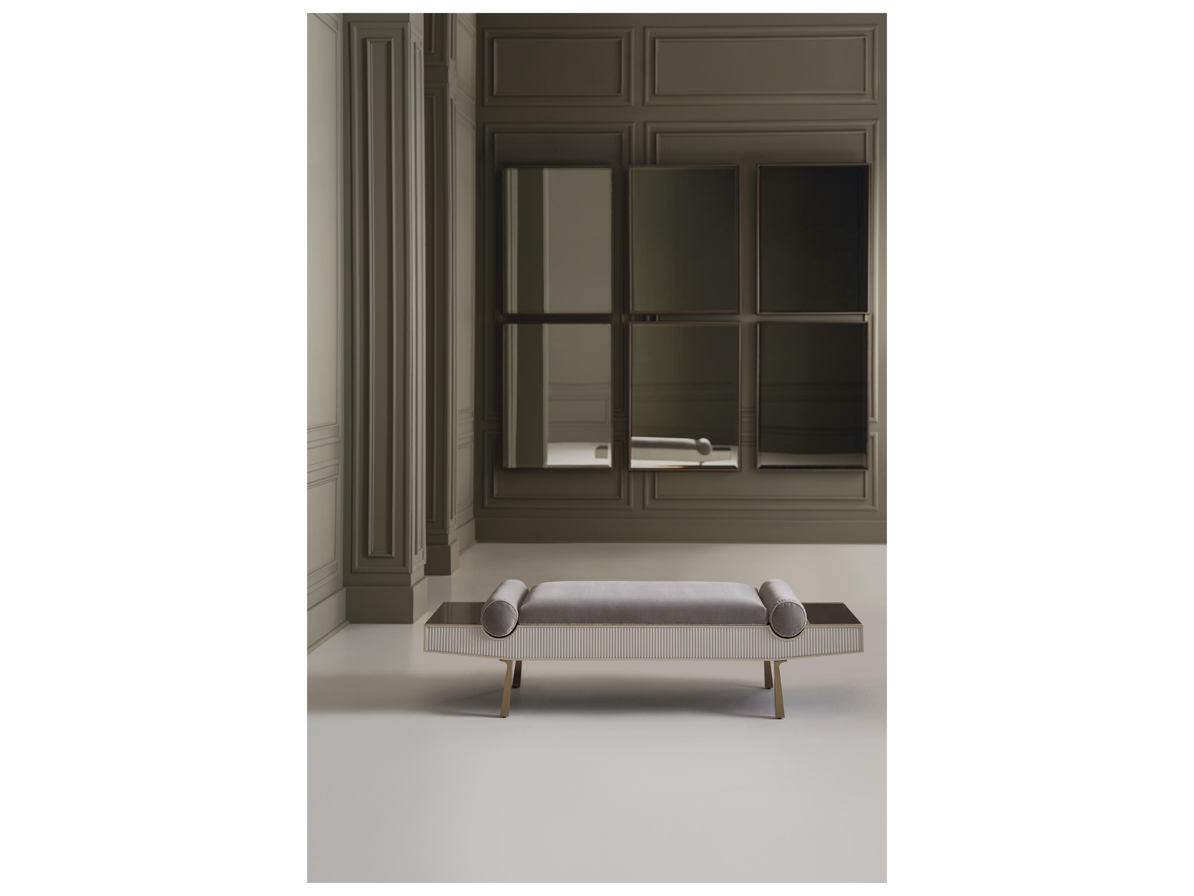 Caracole Almond Milk Gray Upholstered Accent Bench