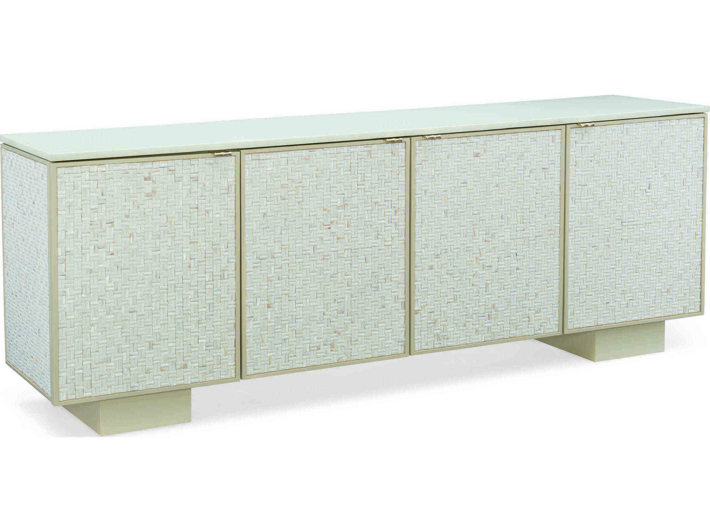 Caracole Classic Bomb-Shell 77" Four Door Buffet with Pearl Shell