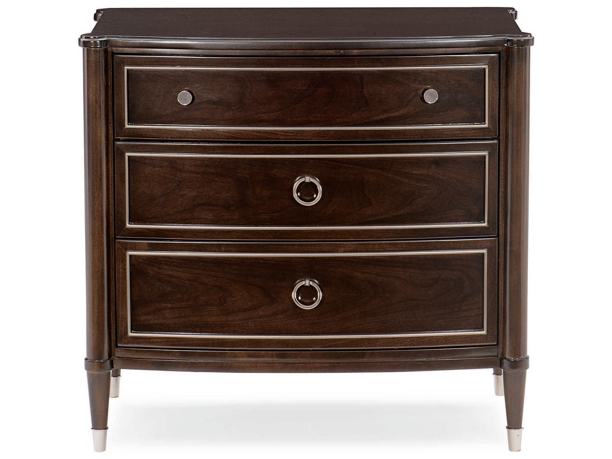Caracole Classic How Suite It Is 3-Drawers Brown Walnut Wood Nightstand