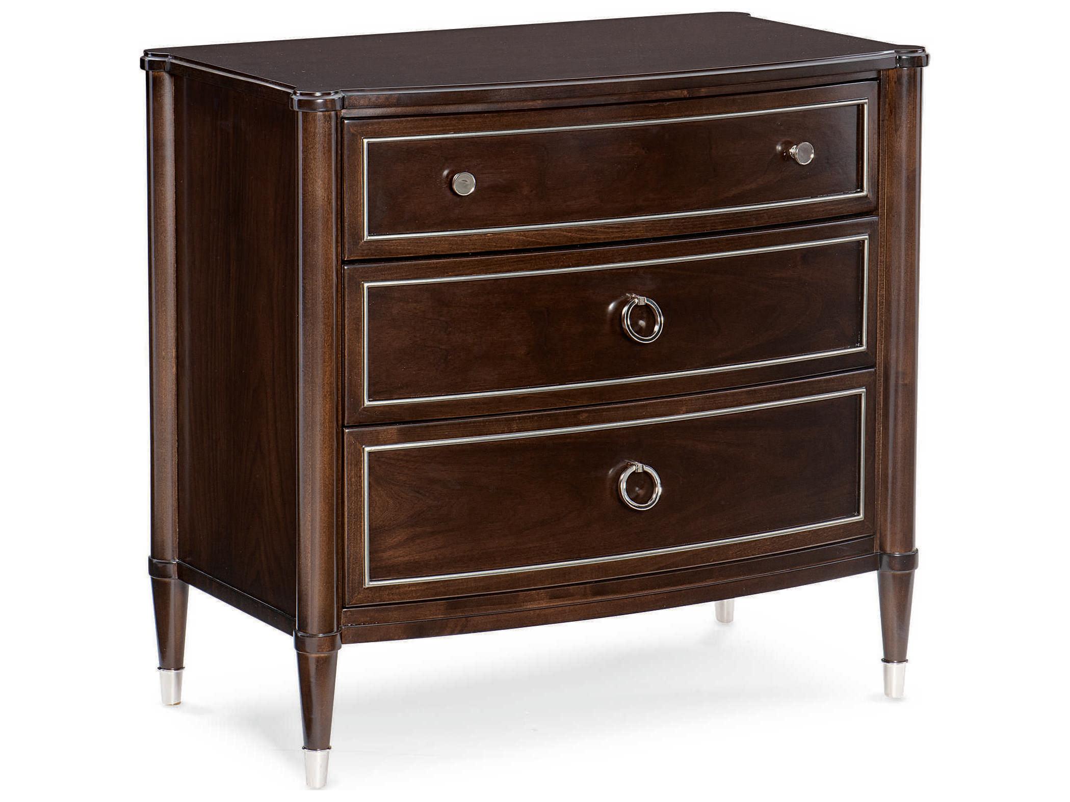 Caracole Classic How Suite It Is 3-Drawers Brown Walnut Wood Nightstand