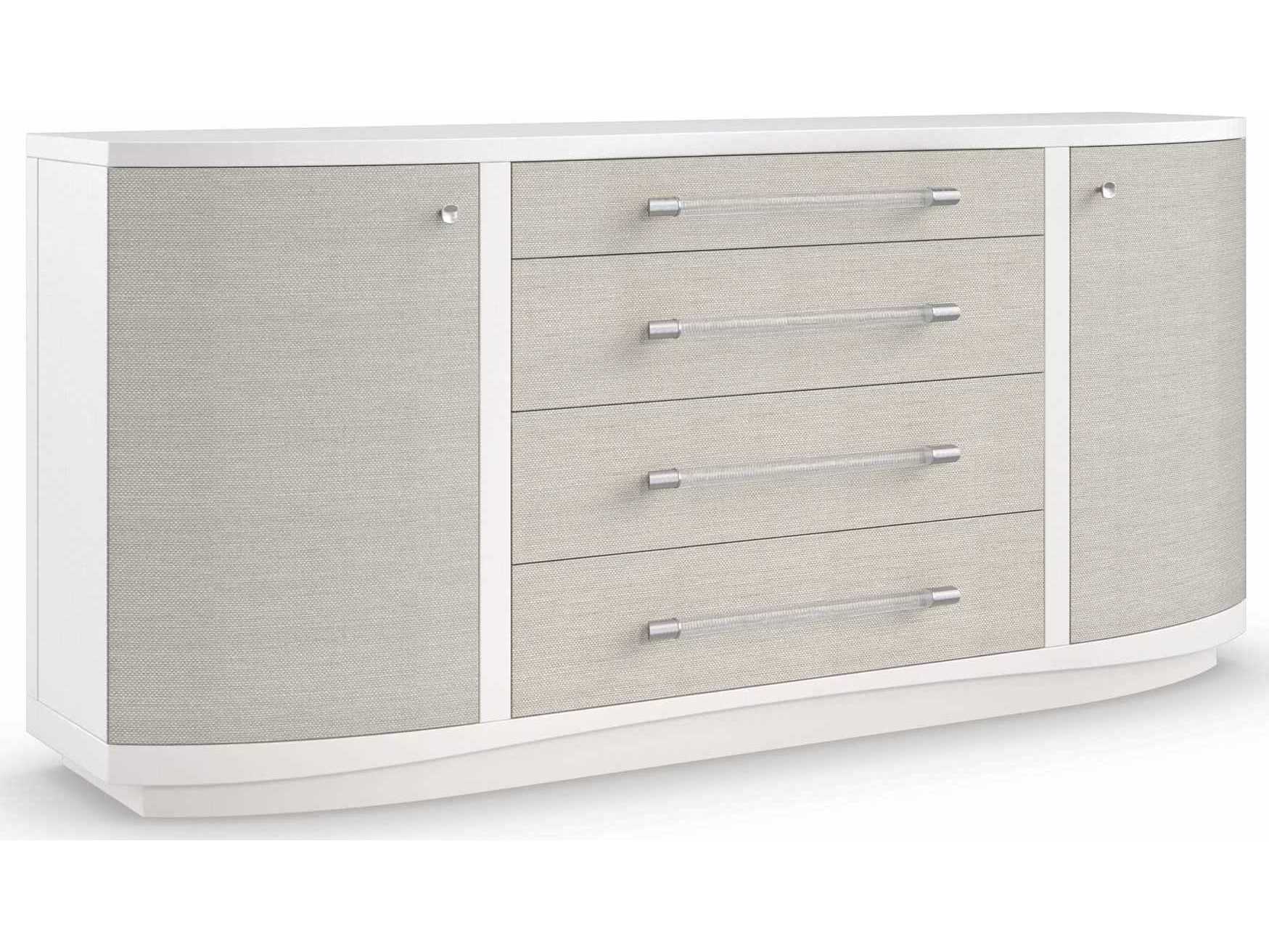 Caracole Classic Clear to Me 4-Drawers White Ash Wood Dresser