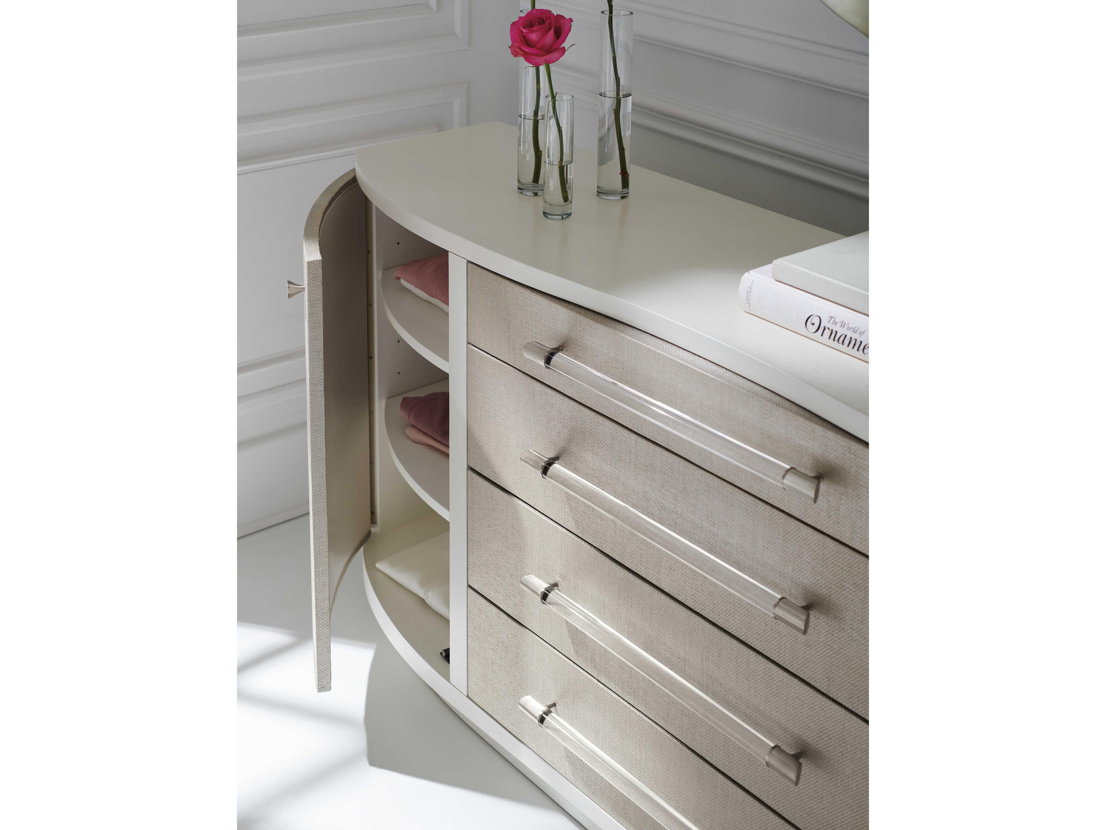 Caracole Classic Clear to Me 4-Drawers White Ash Wood Dresser