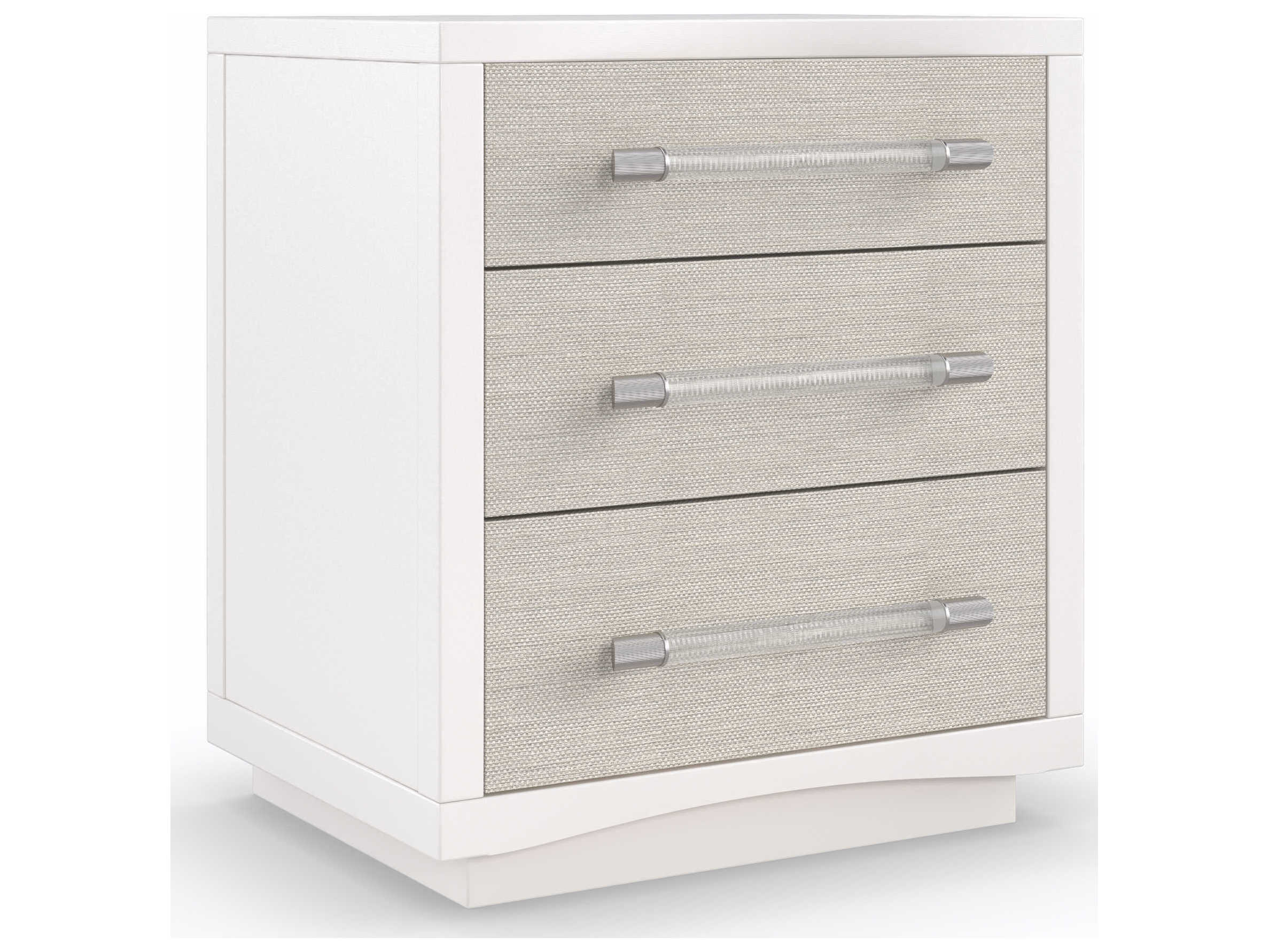Caracole Classic Clarity 3-Drawers White Ash Wood Nightstand