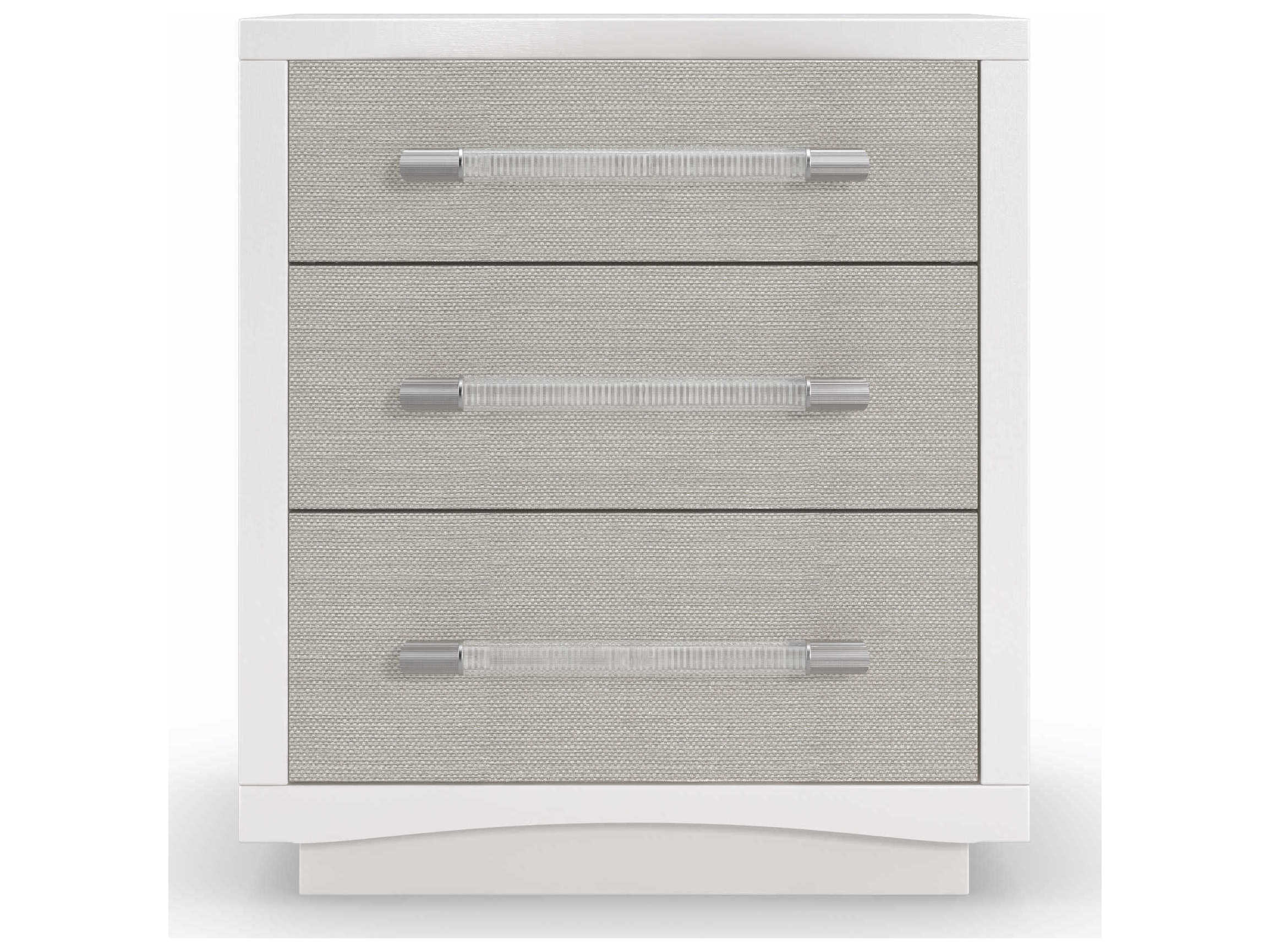 Caracole Classic Clarity 3-Drawers White Ash Wood Nightstand