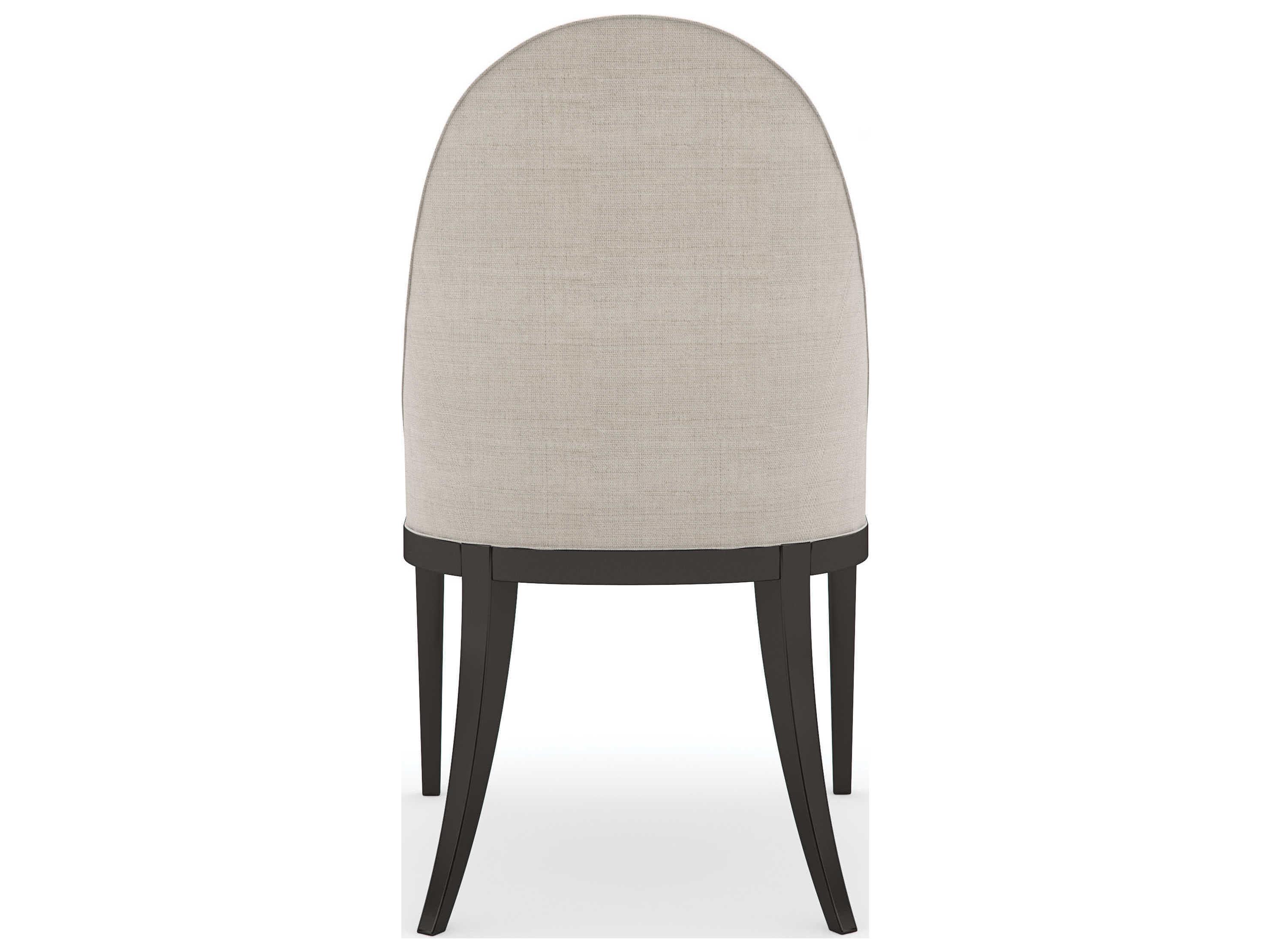 Caracole Classic Natural Choice Fabric Birch Wood Brown Upholstered Side Dining Chair