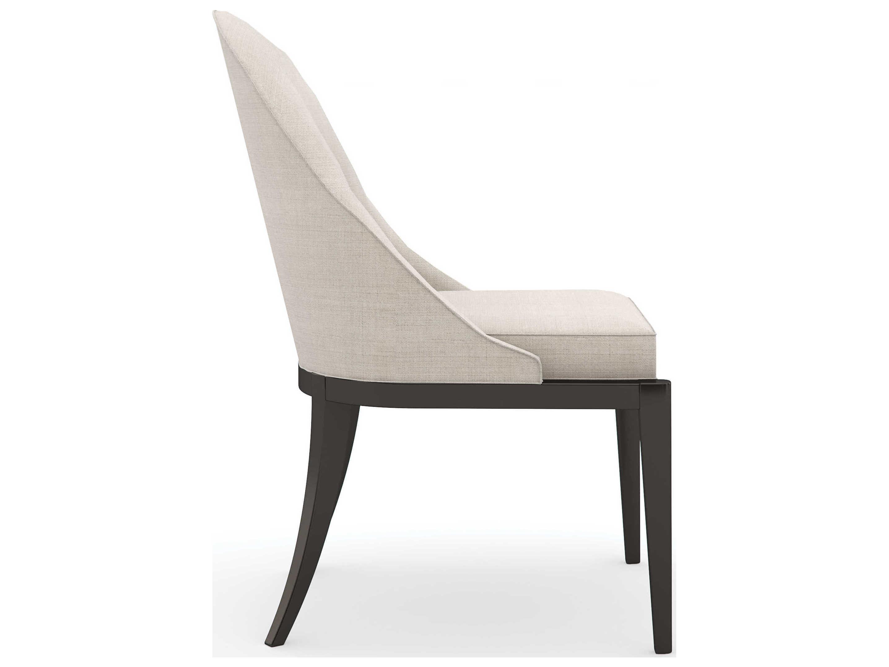 Caracole Classic Natural Choice Fabric Birch Wood Brown Upholstered Side Dining Chair