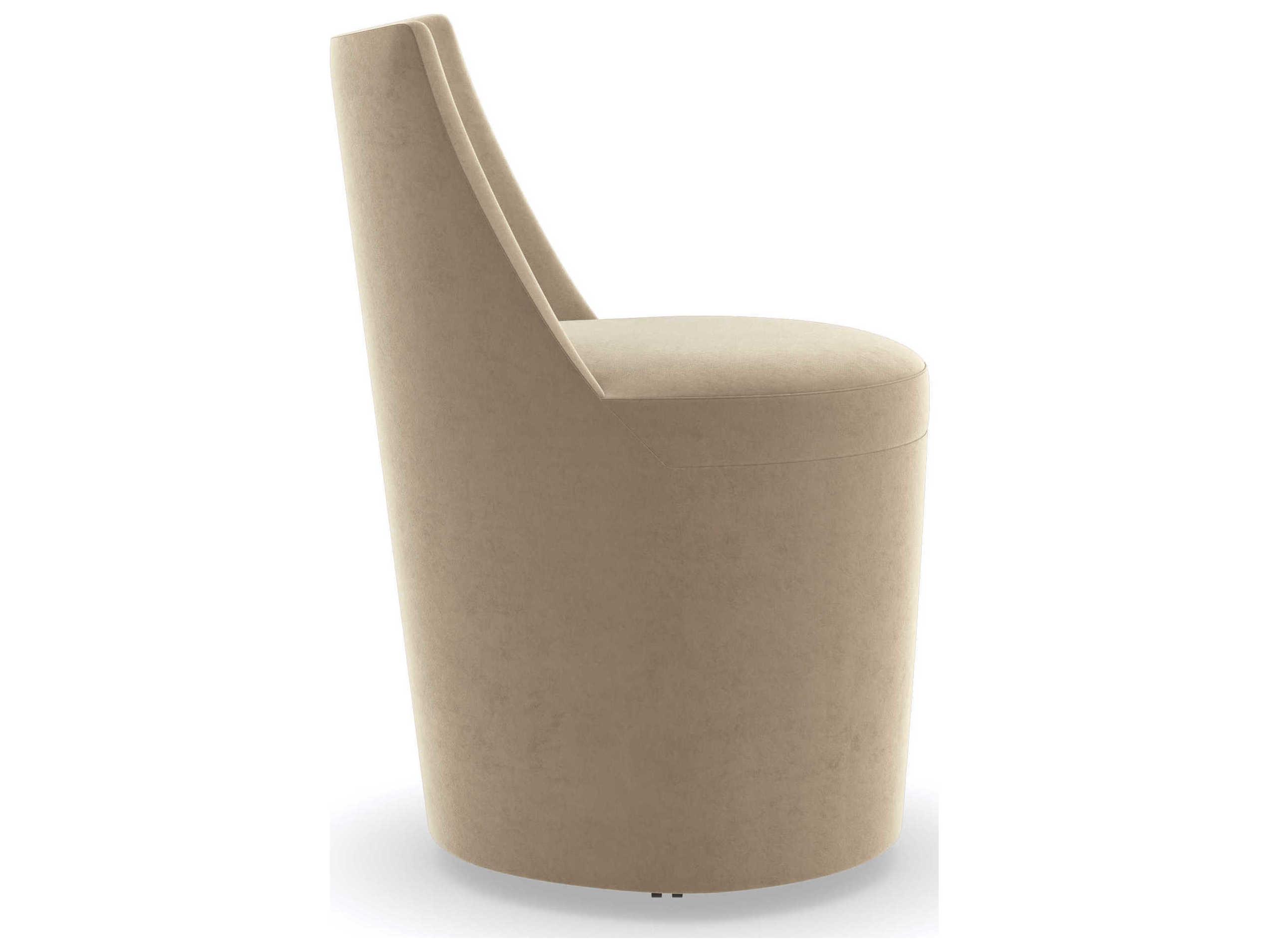 Caracole Classic Barrel Roll Beige Upholstered Side Dining Chair