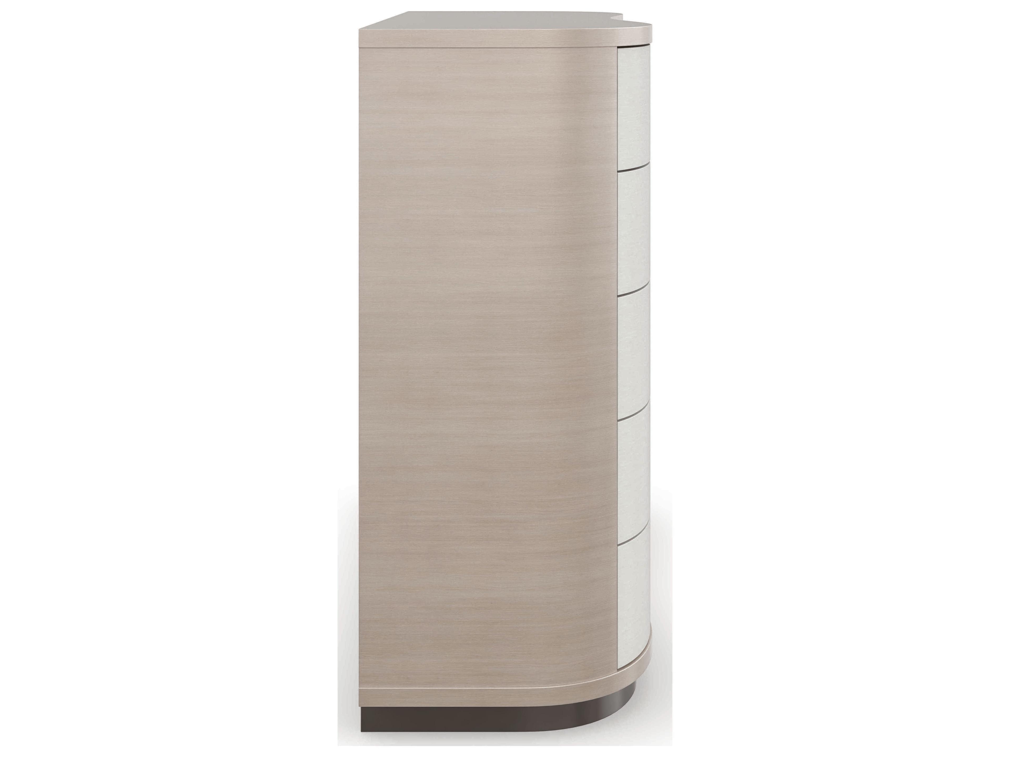 Caracole Classic Meandrous 5-Drawers Beige Birch Wood Dresser