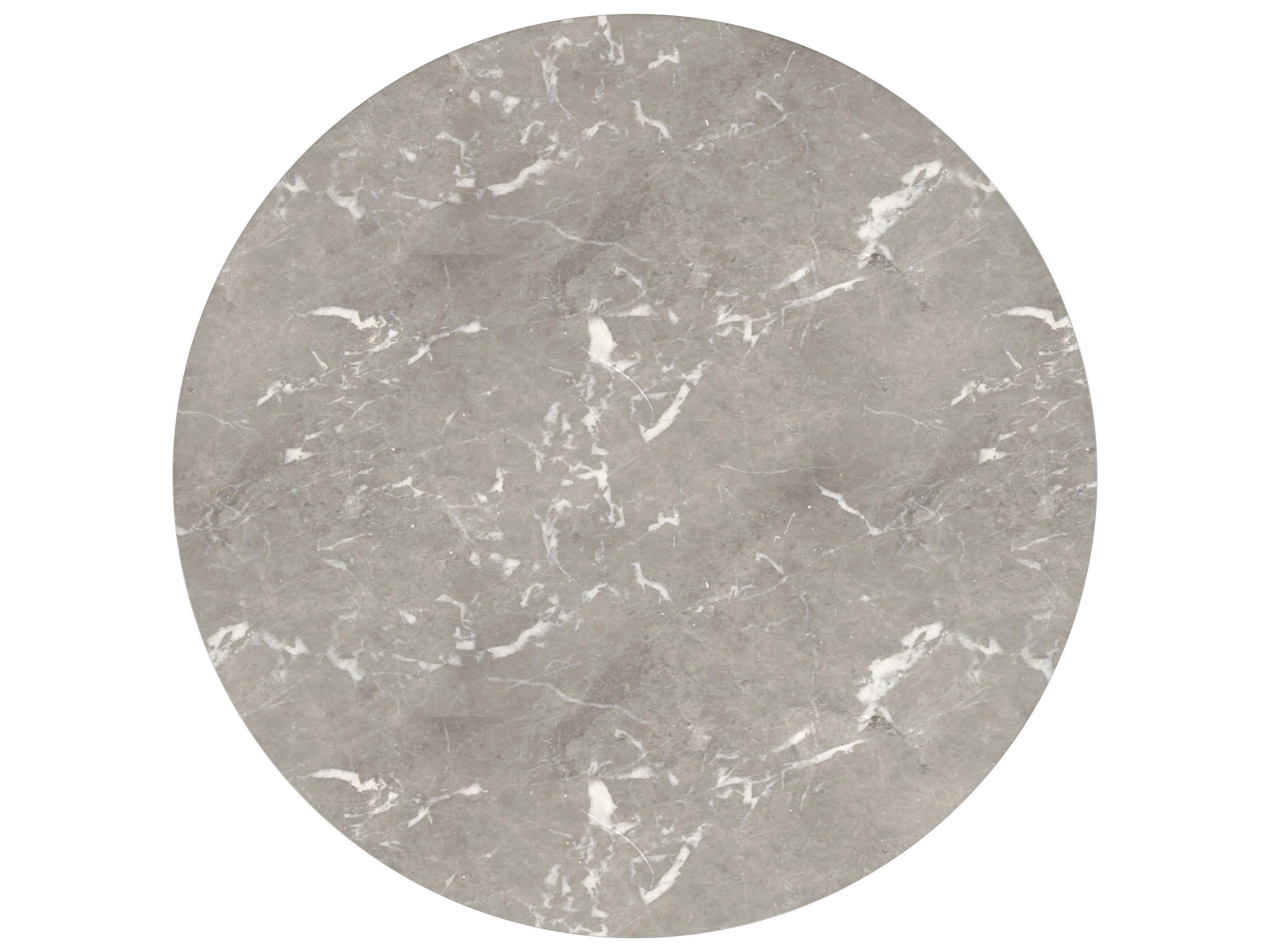 Caracole Classic Top Brass Round Marble Afterglow Brushed Antique Brass Dining Table