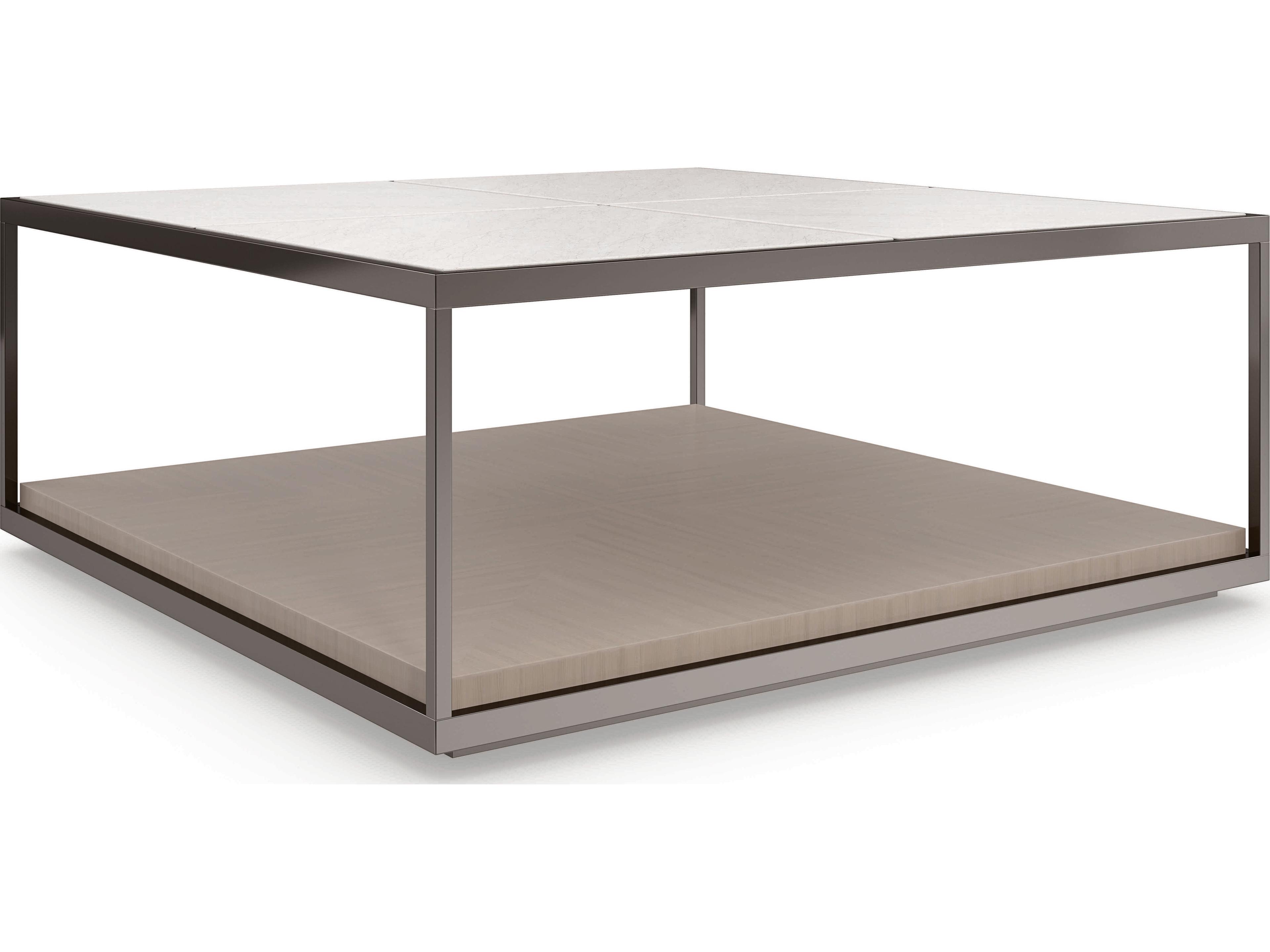 Caracole Classic Cartesin Square Stone Deep Bronze Woodland Grey Coffee Table