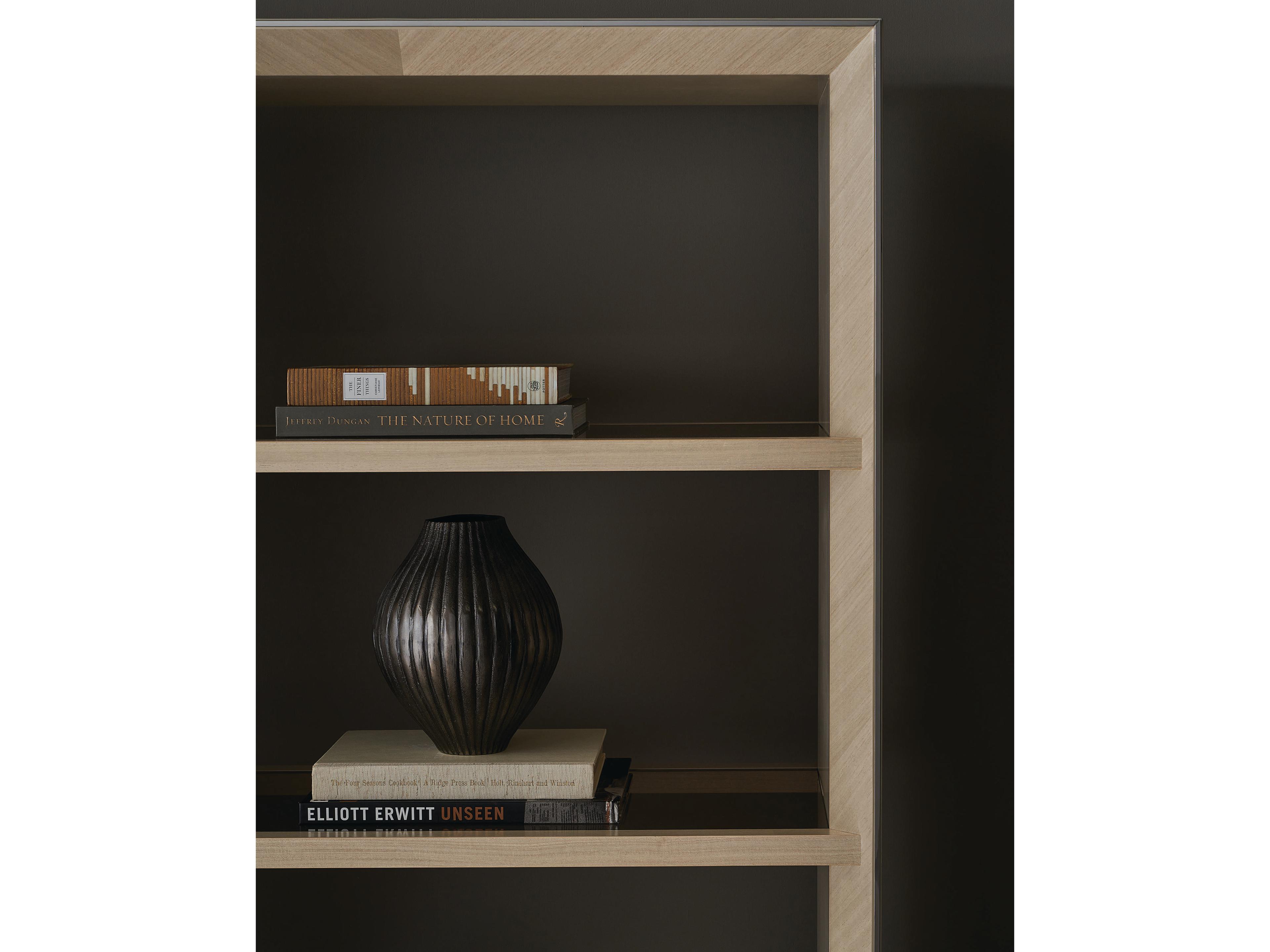 Caracole Classic High Rise Moonstone Deep Bronze Seal Skin Bookcase