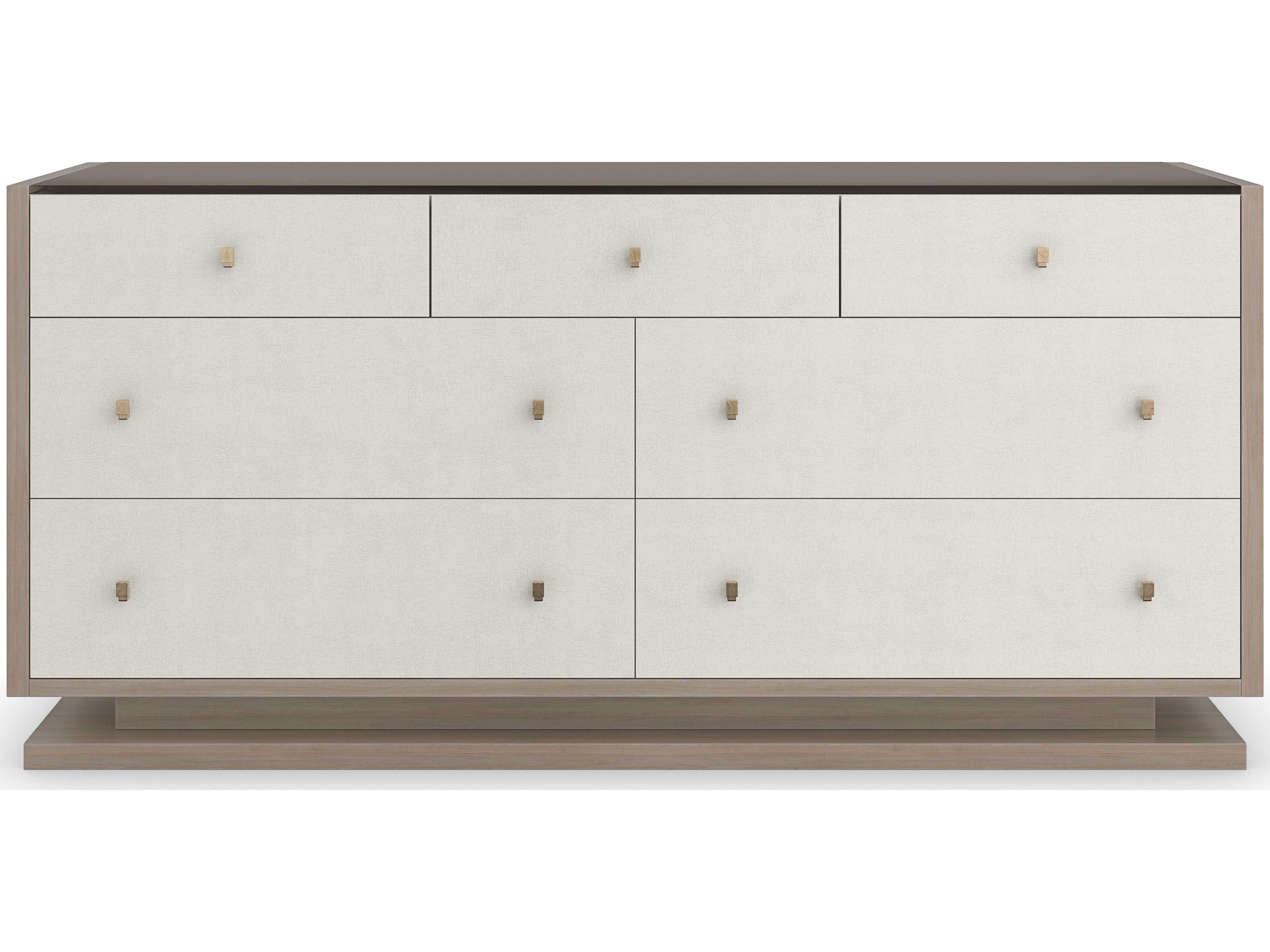 Caracole Classic Calypso 7-Drawers White Poplar Wood Double Dresser