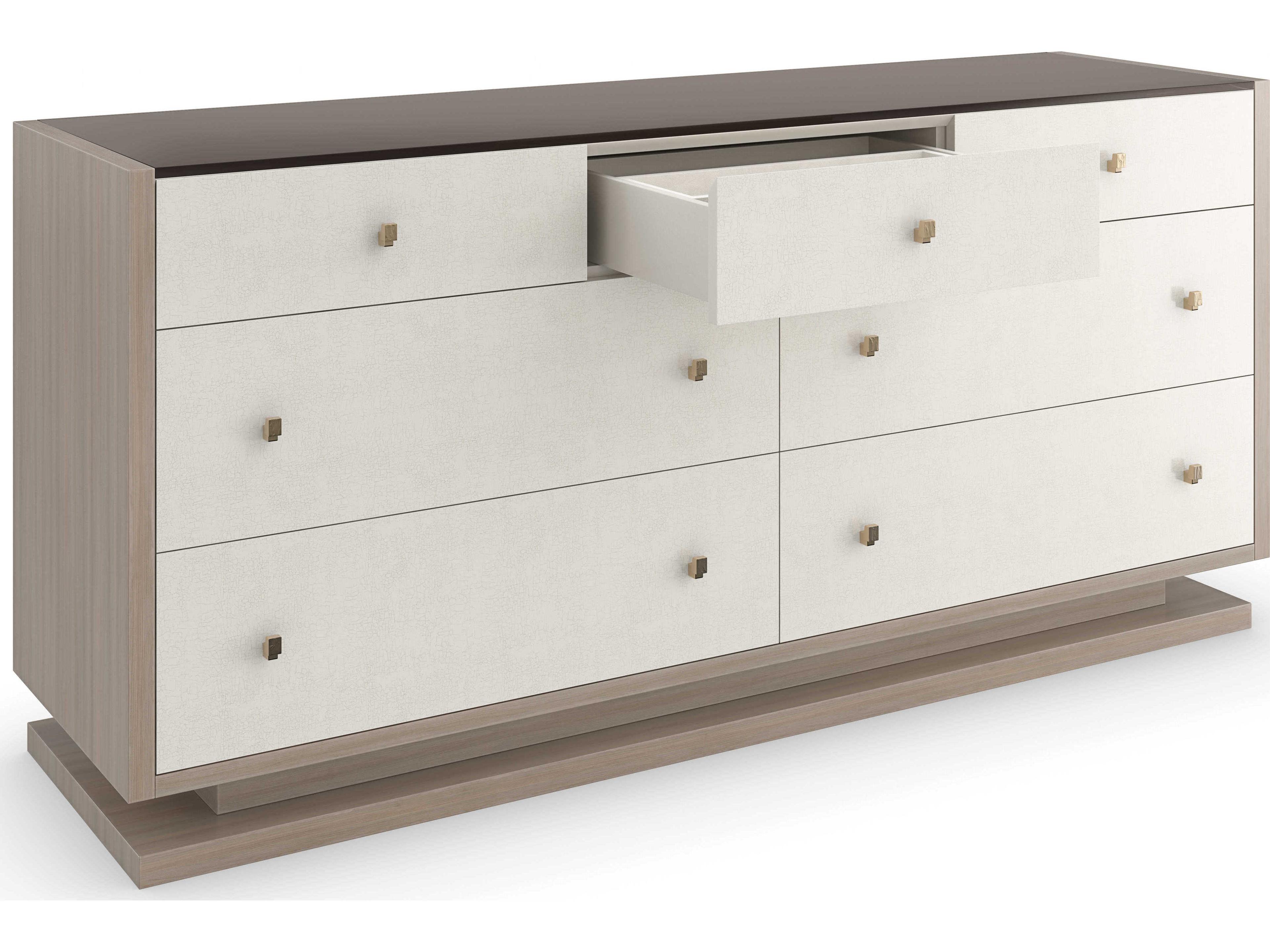 Caracole Classic Calypso 7-Drawers White Poplar Wood Double Dresser