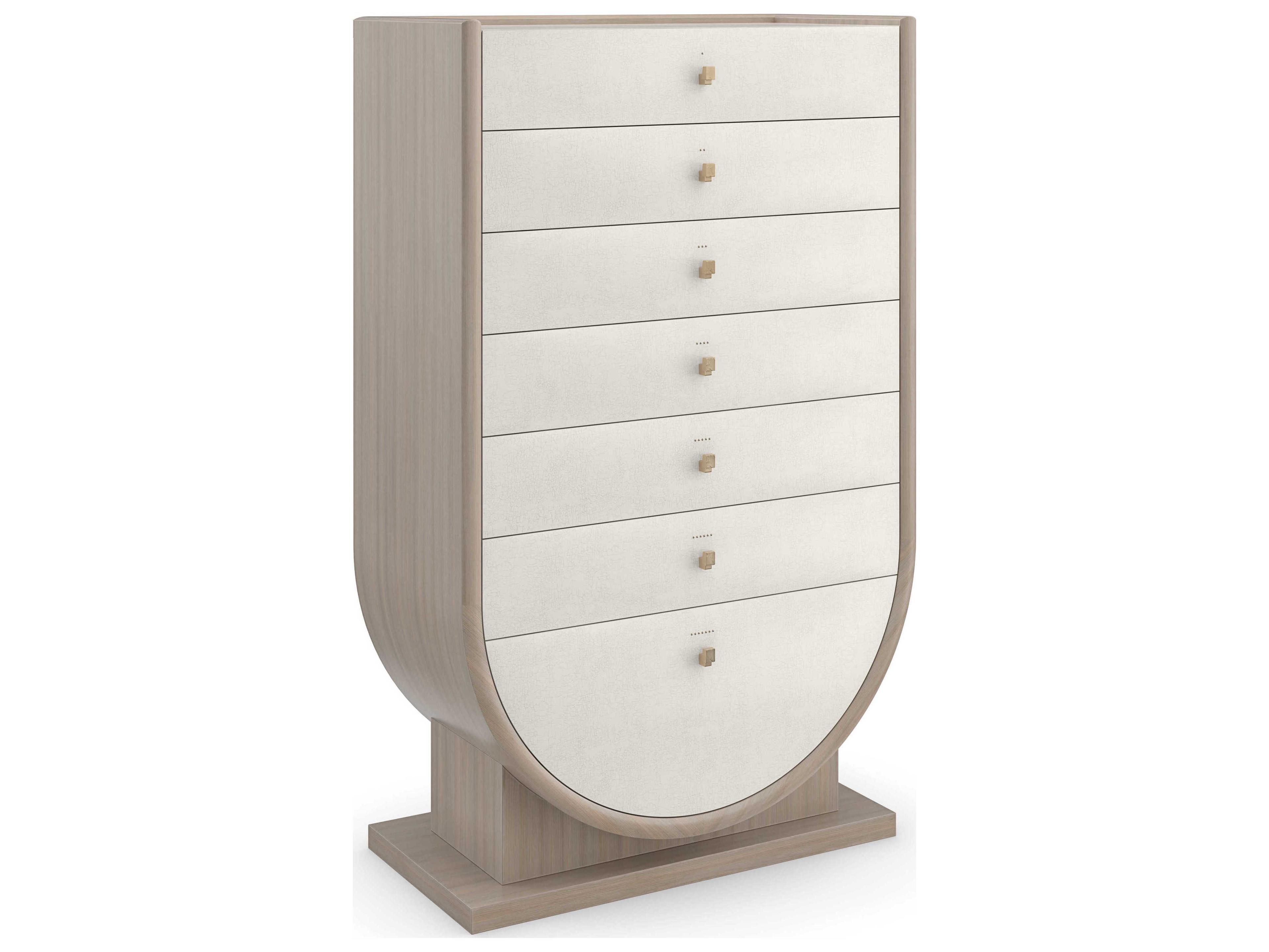 Caracole Classic Amphora 7-Drawers Ivory Craze White Poplar Wood Accent Chest