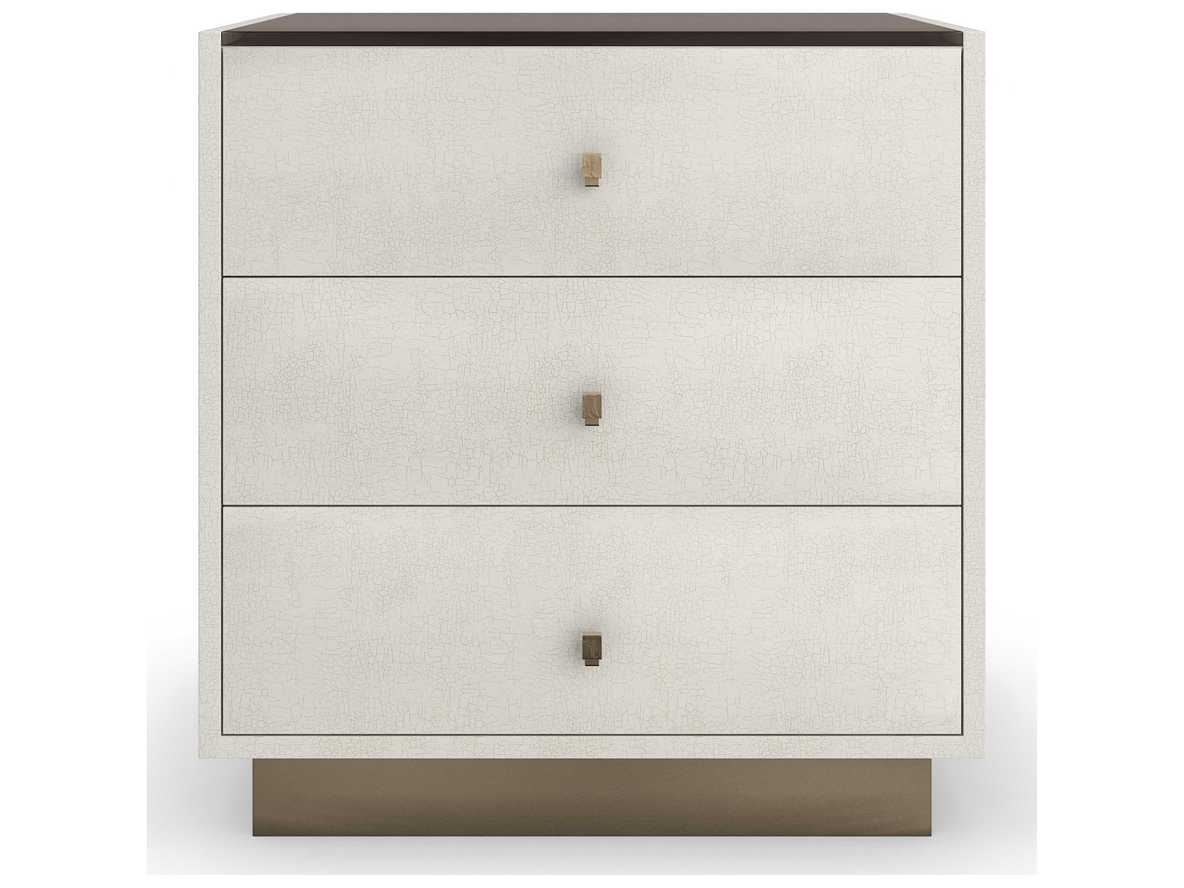 Caracole Classic Iliad 3-Drawers White Poplar Wood Nightstand