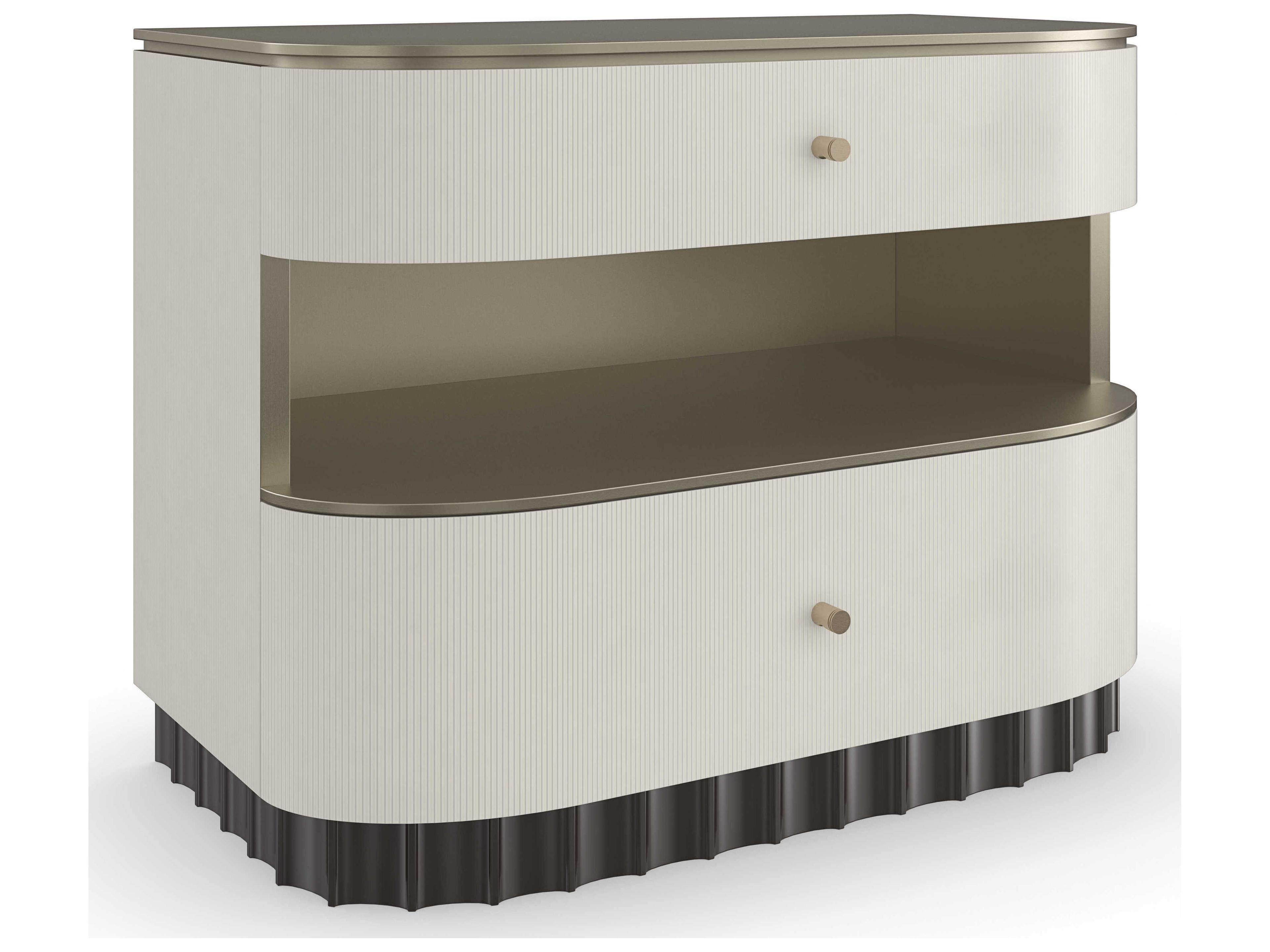 Caracole Classic Deep Sleep 2-Drawers White Poplar Wood Nightstand