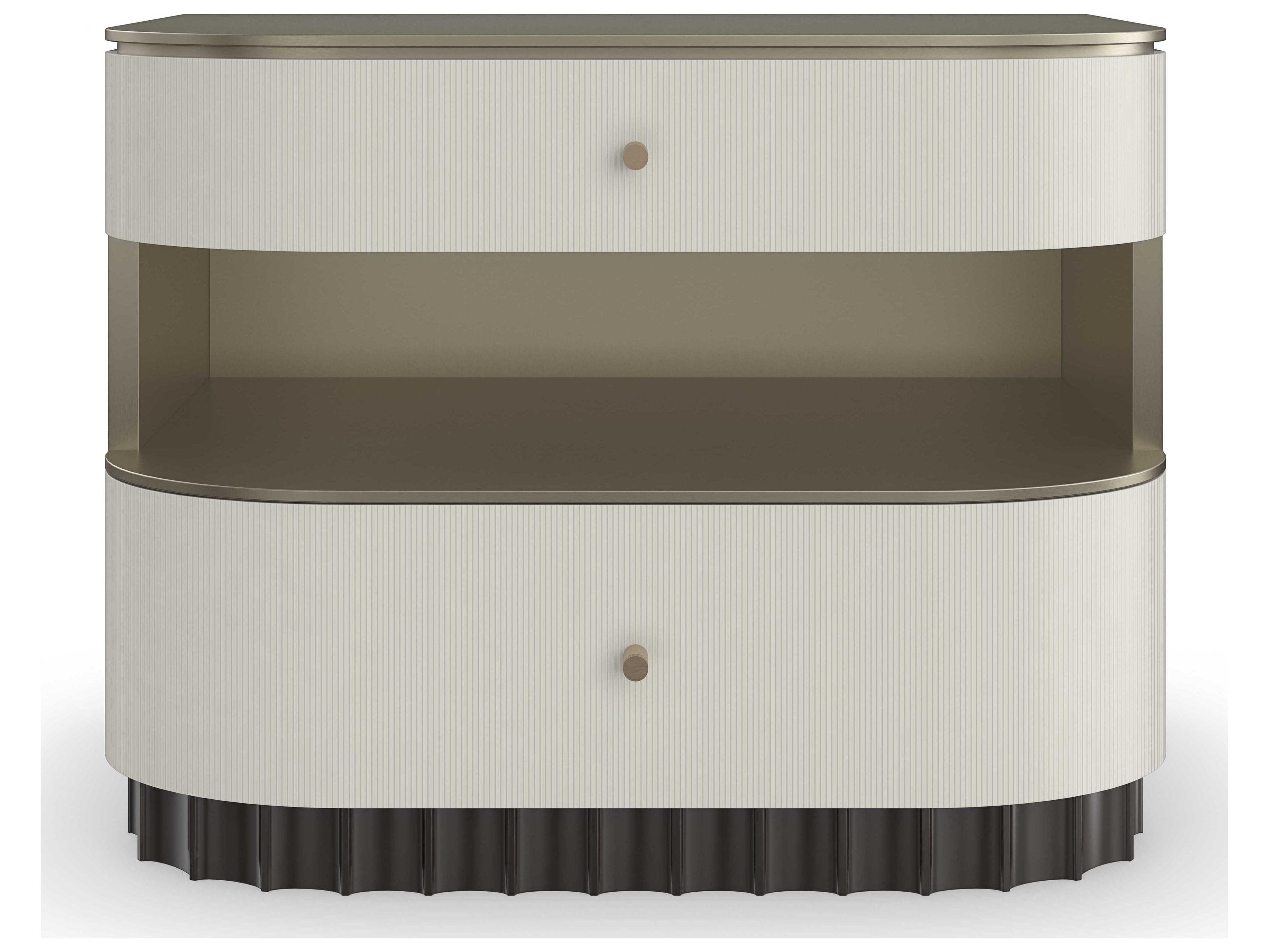 Caracole Classic Deep Sleep 2-Drawers White Poplar Wood Nightstand