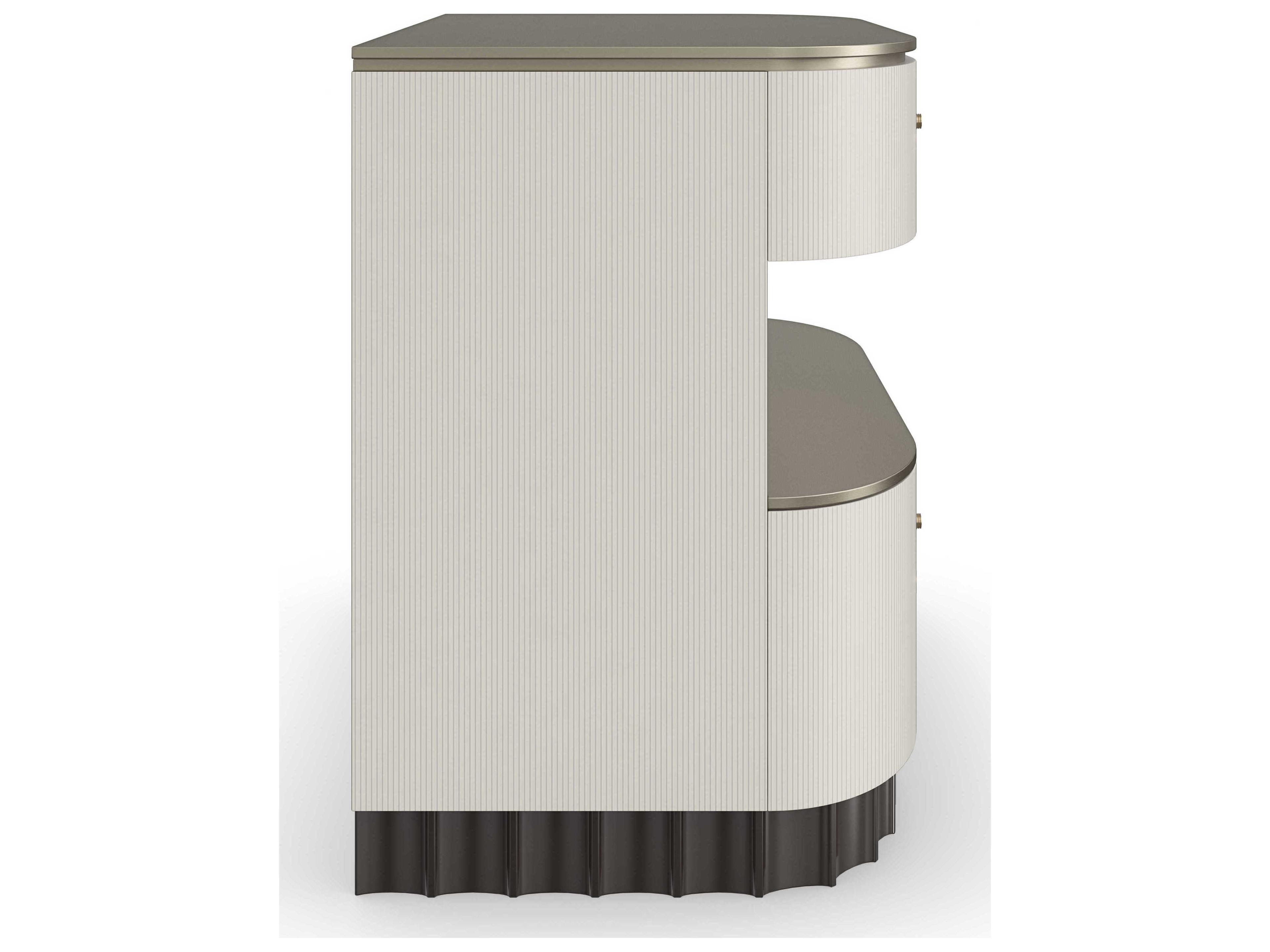 Caracole Classic Deep Sleep 2-Drawers White Poplar Wood Nightstand