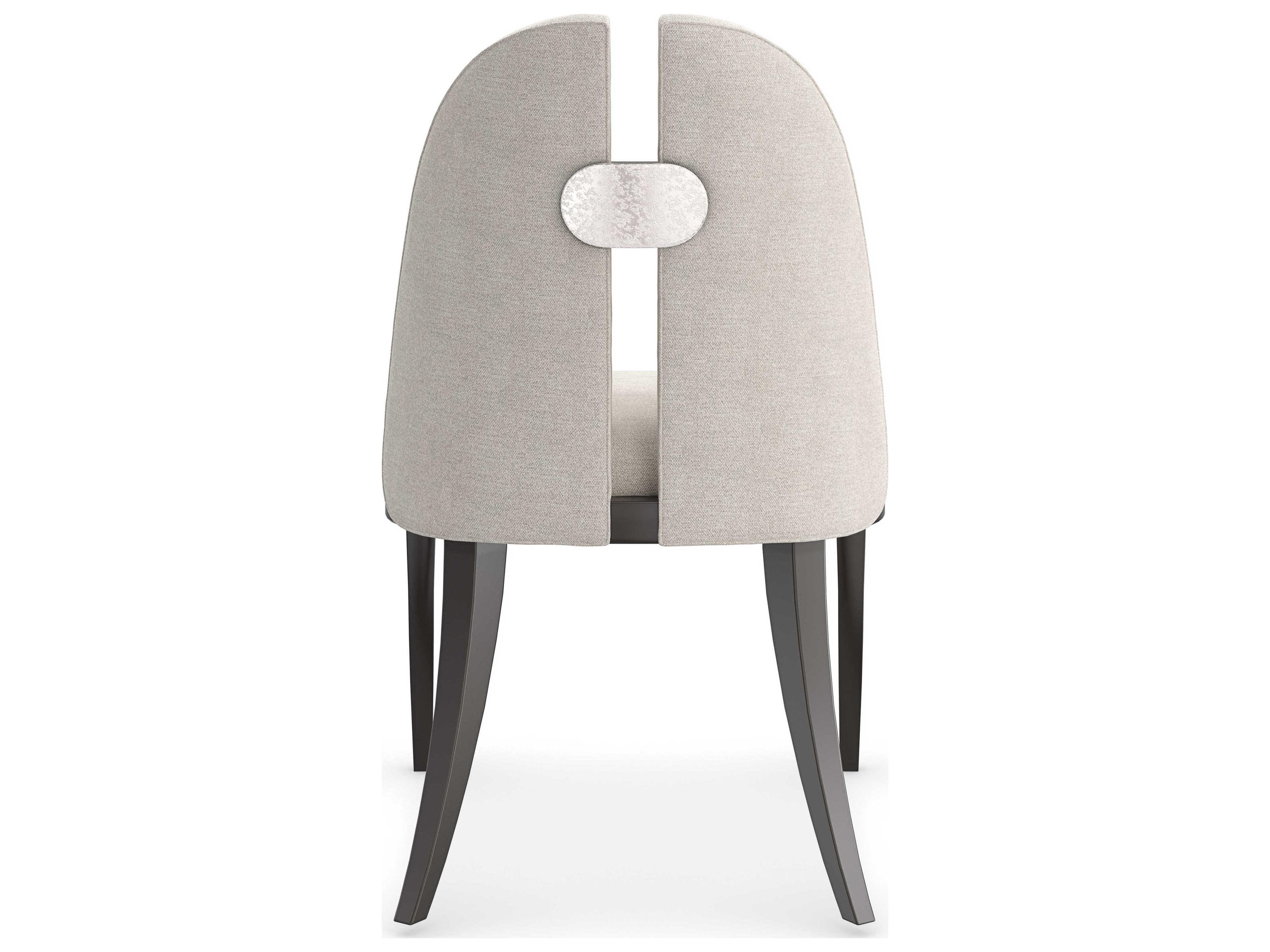 Caracole Classic Cameo Beech Wood Beige Upholstered Side Dining Chair