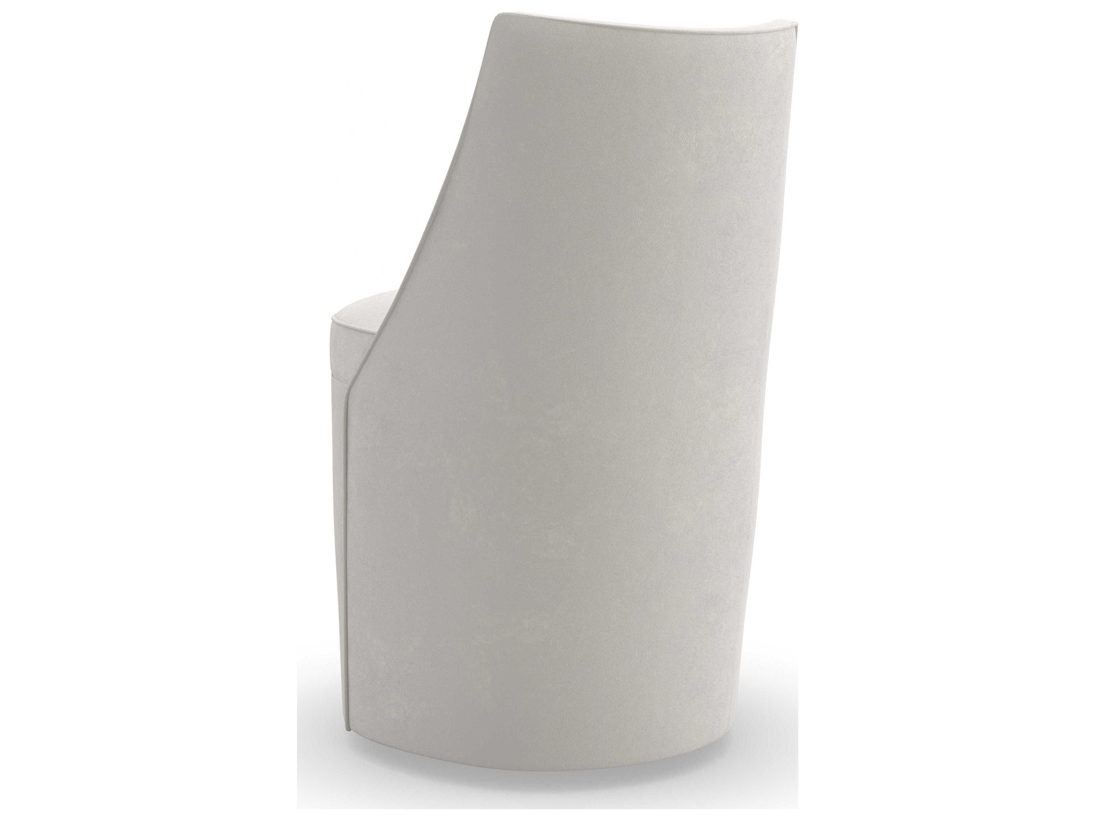 Caracole Classic Barrel Roll White Upholstered Side Dining Chair