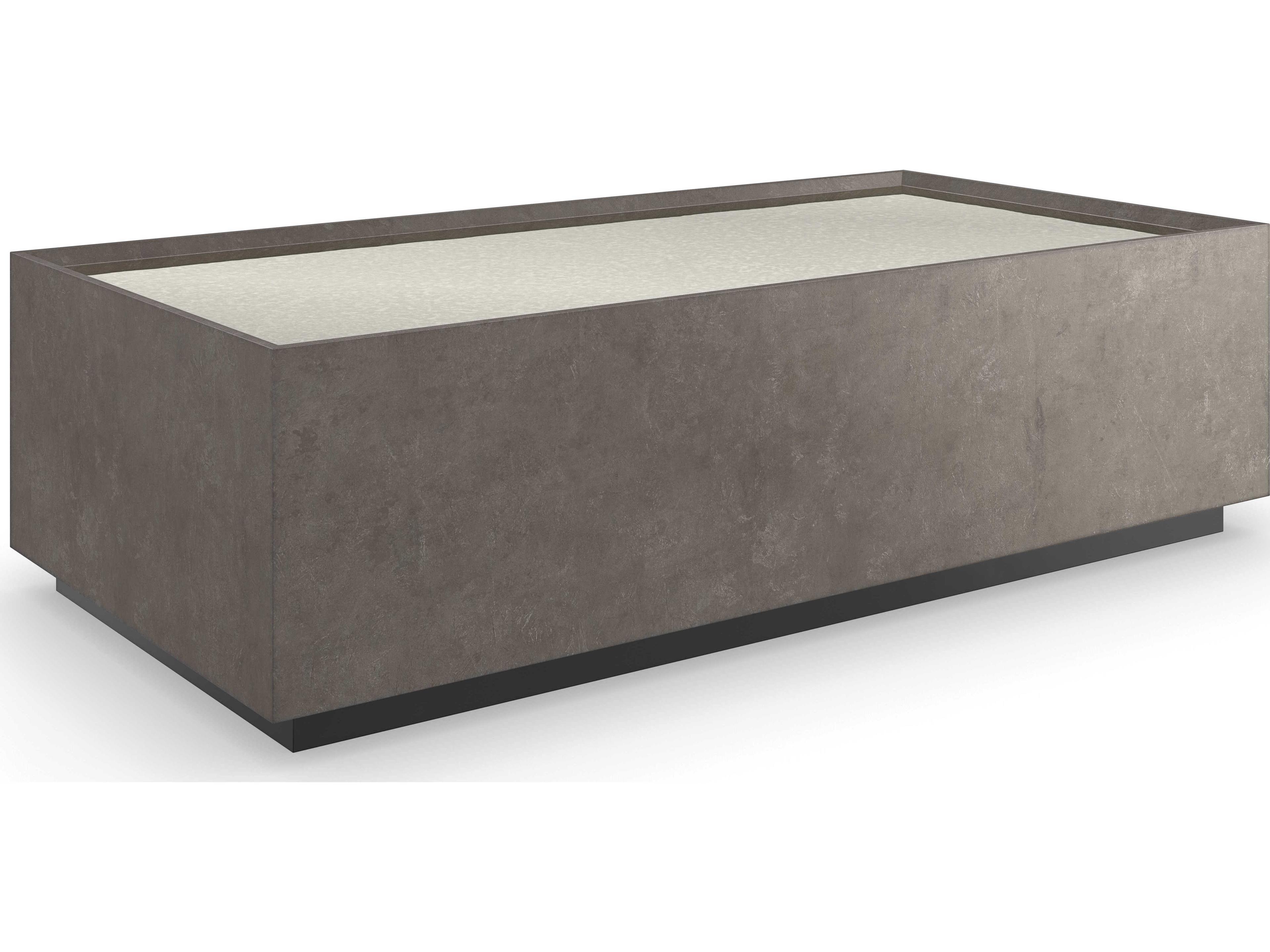 Caracole Classic Dark Matter Rectangular Mirror Twilight Frost Cocktail Table