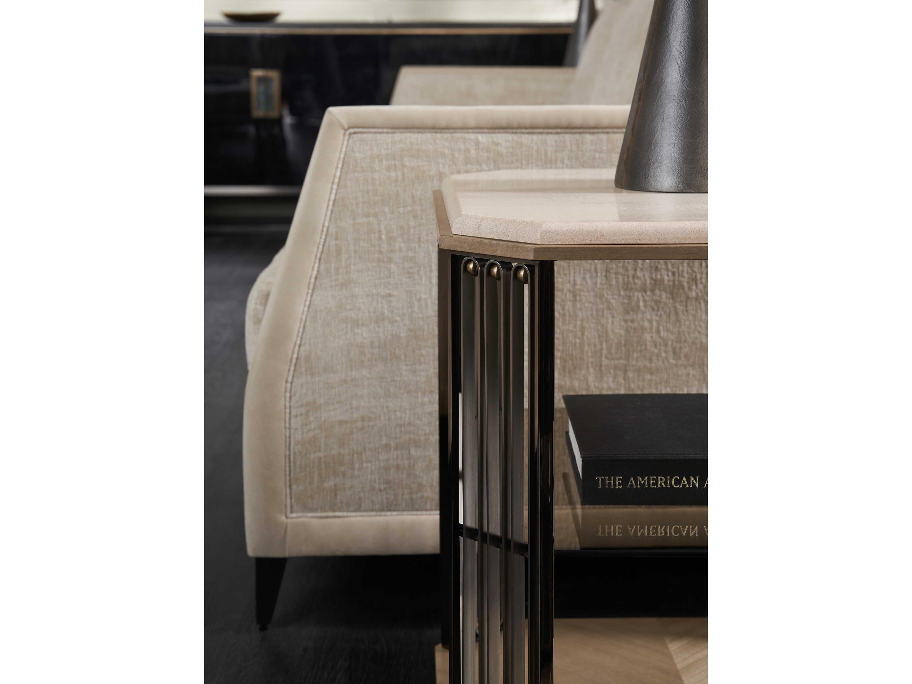 Caracole Classic Alloy Square Stone End Table