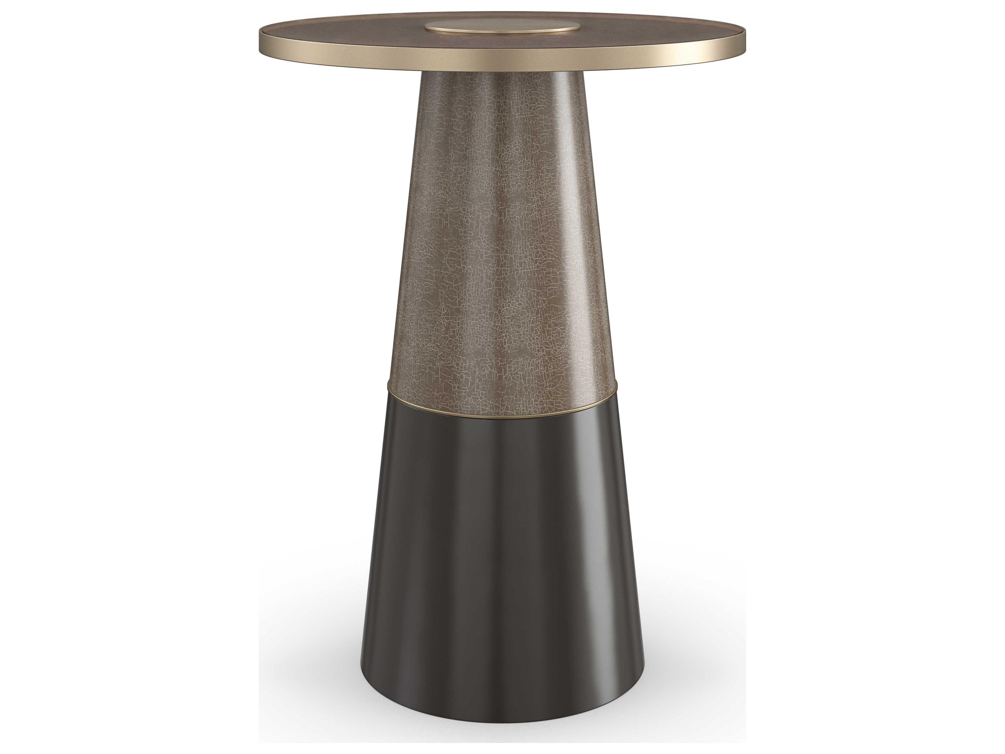 Caracole Classic Aperture Round Glass Winter Frost End Table