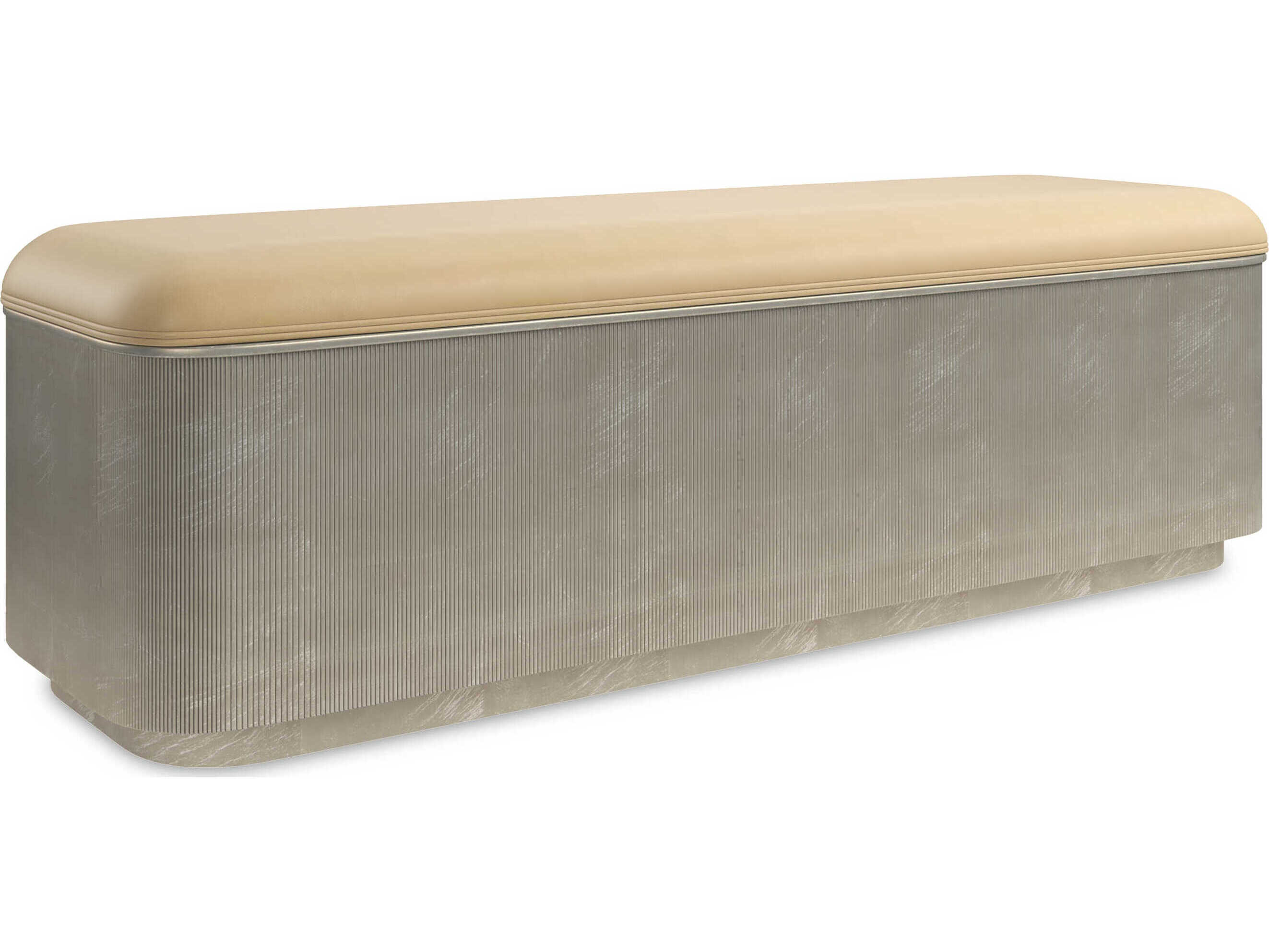 Caracole Classic For The Love Of Gray Upholstered Accent Bench