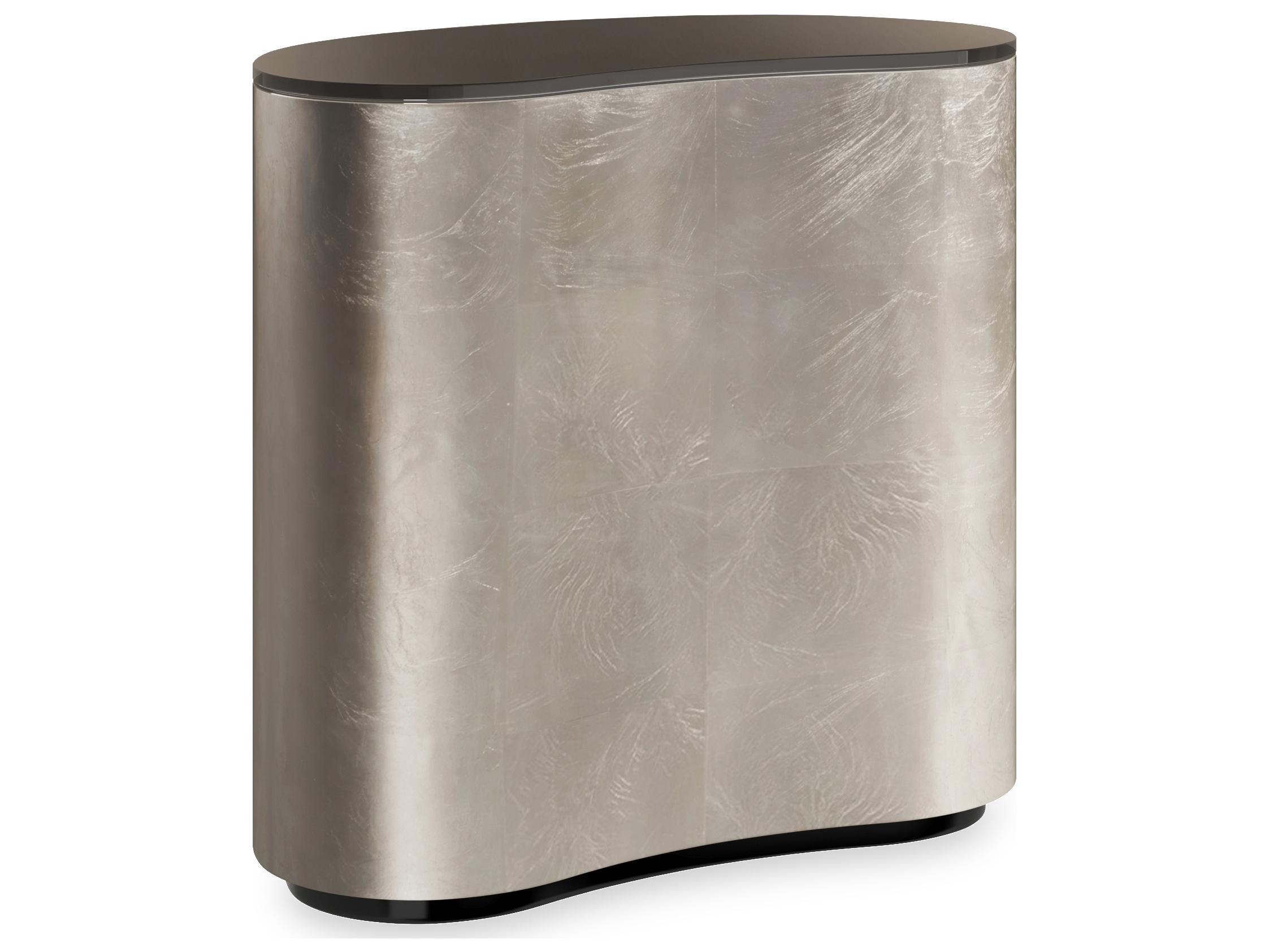 Caracole Classic Amalie Glass Charcoal Leaf End Table