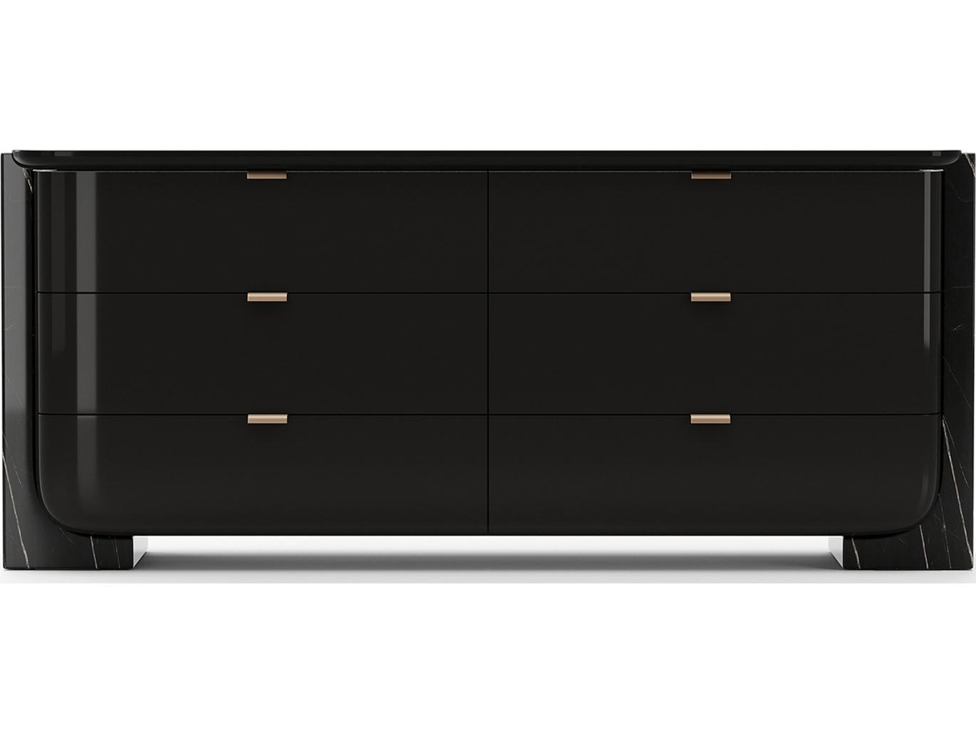 Caracole Overlap 6-Drawers Black Double Dresser