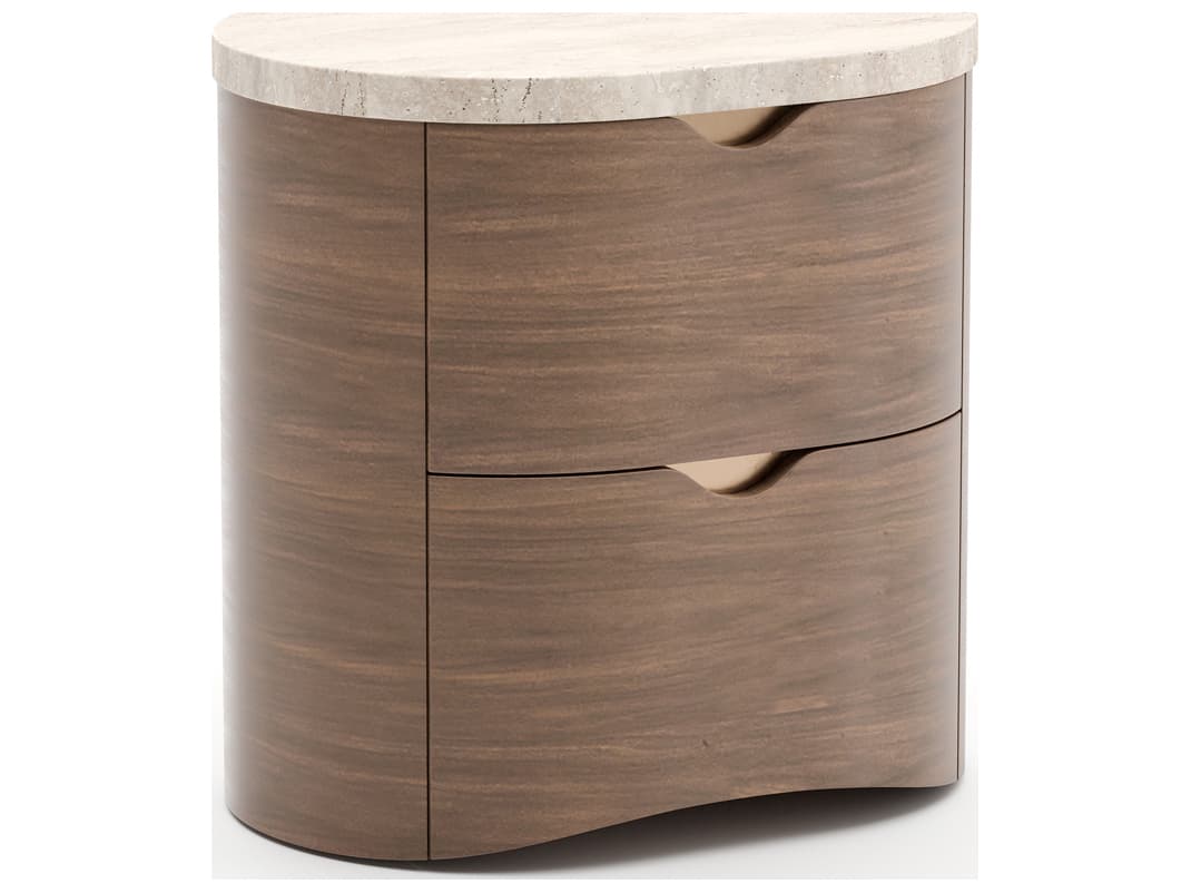 Caracole Fleur 2-Drawers Brown Nightstand