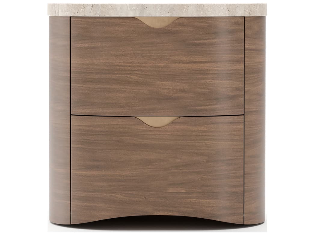 Caracole Fleur 2-Drawers Brown Nightstand