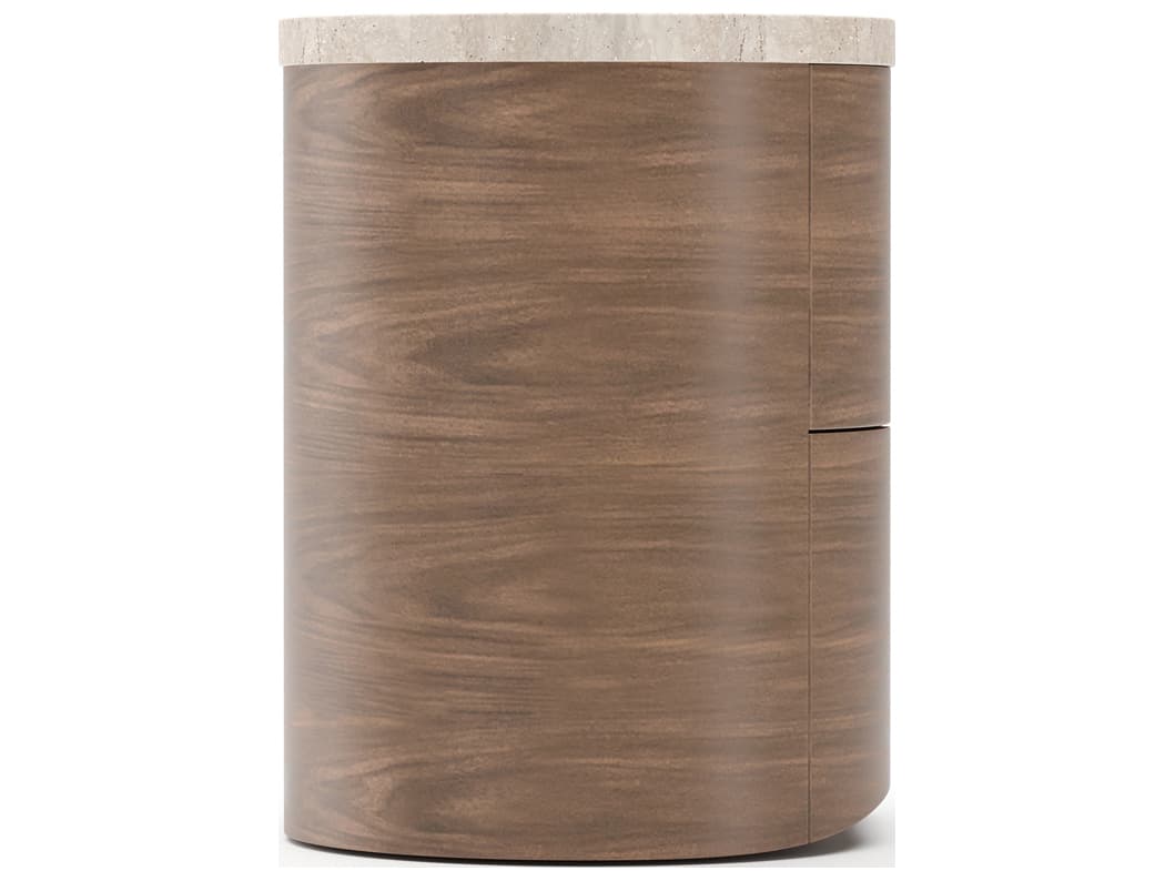 Caracole Fleur 2-Drawers Brown Nightstand