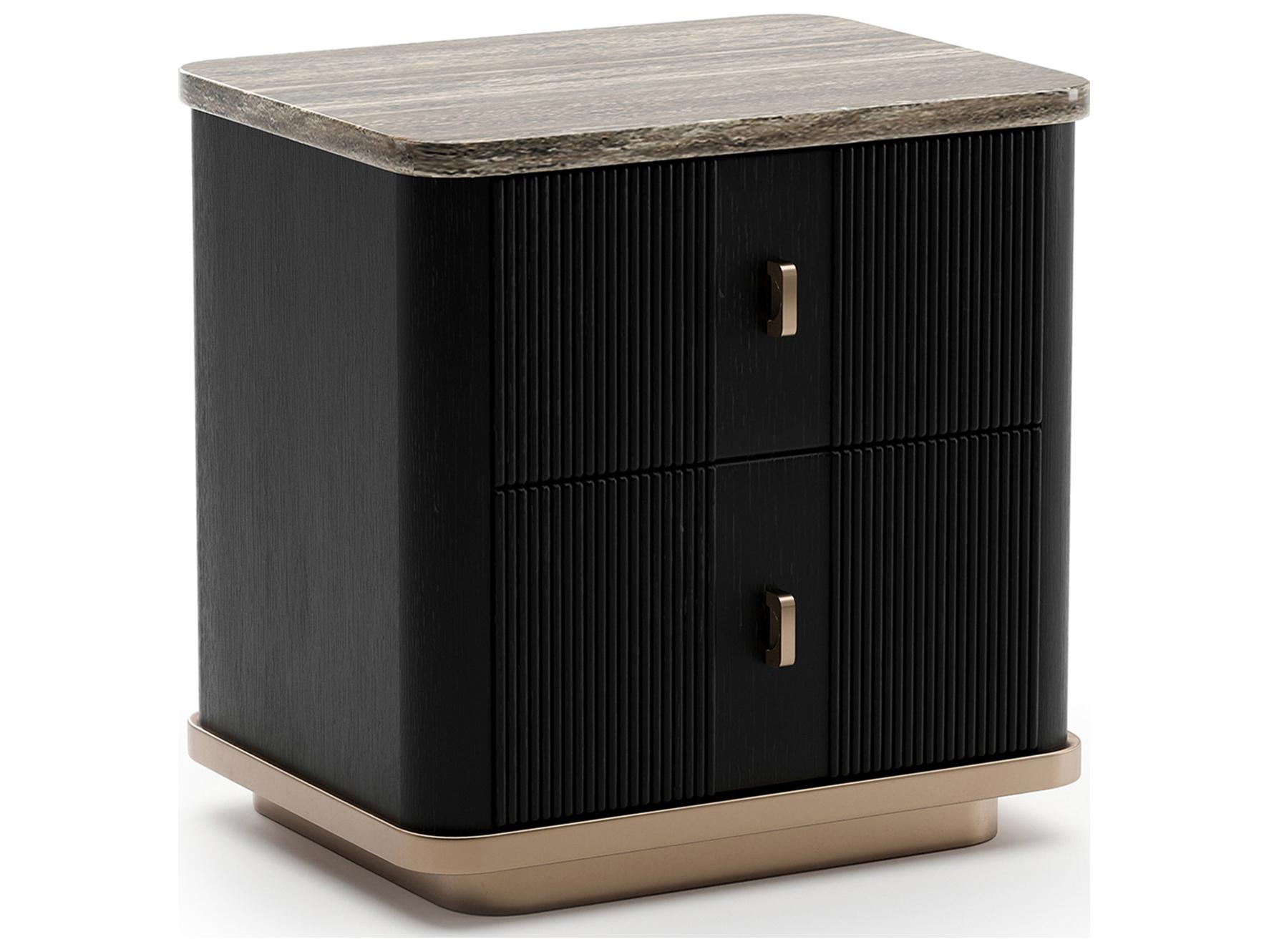 Caracole Rhythm 2-Drawers Black Nightstand