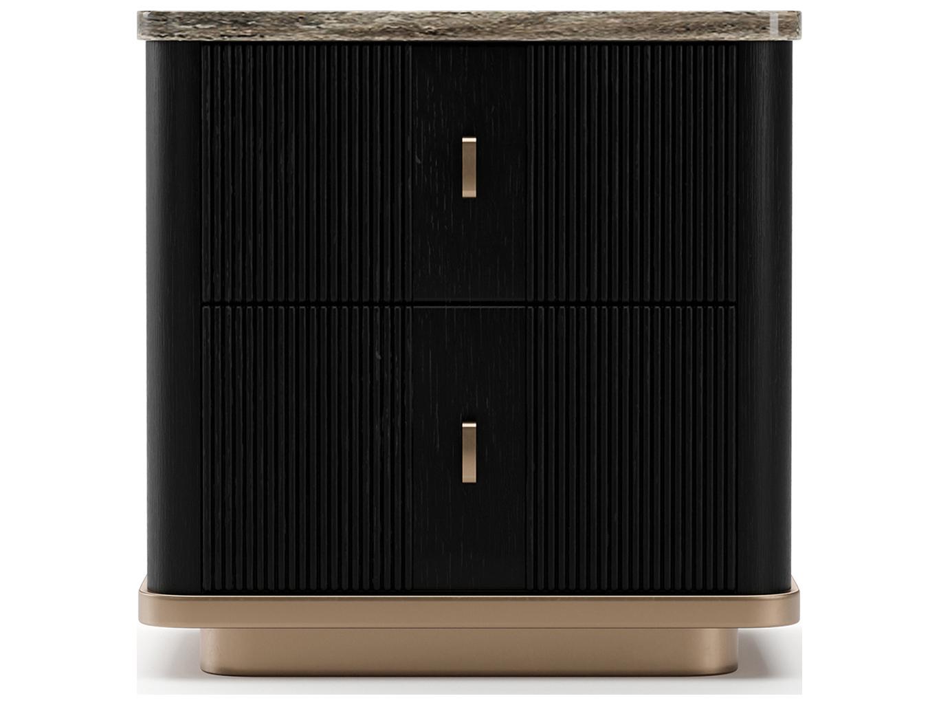 Caracole Rhythm 2-Drawers Black Nightstand