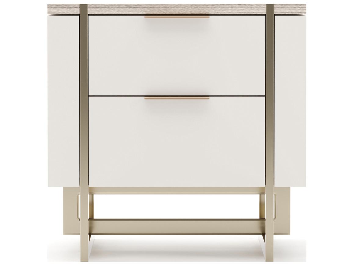 Caracole Wish You Were Here 2-Drawers Beige Nightstand