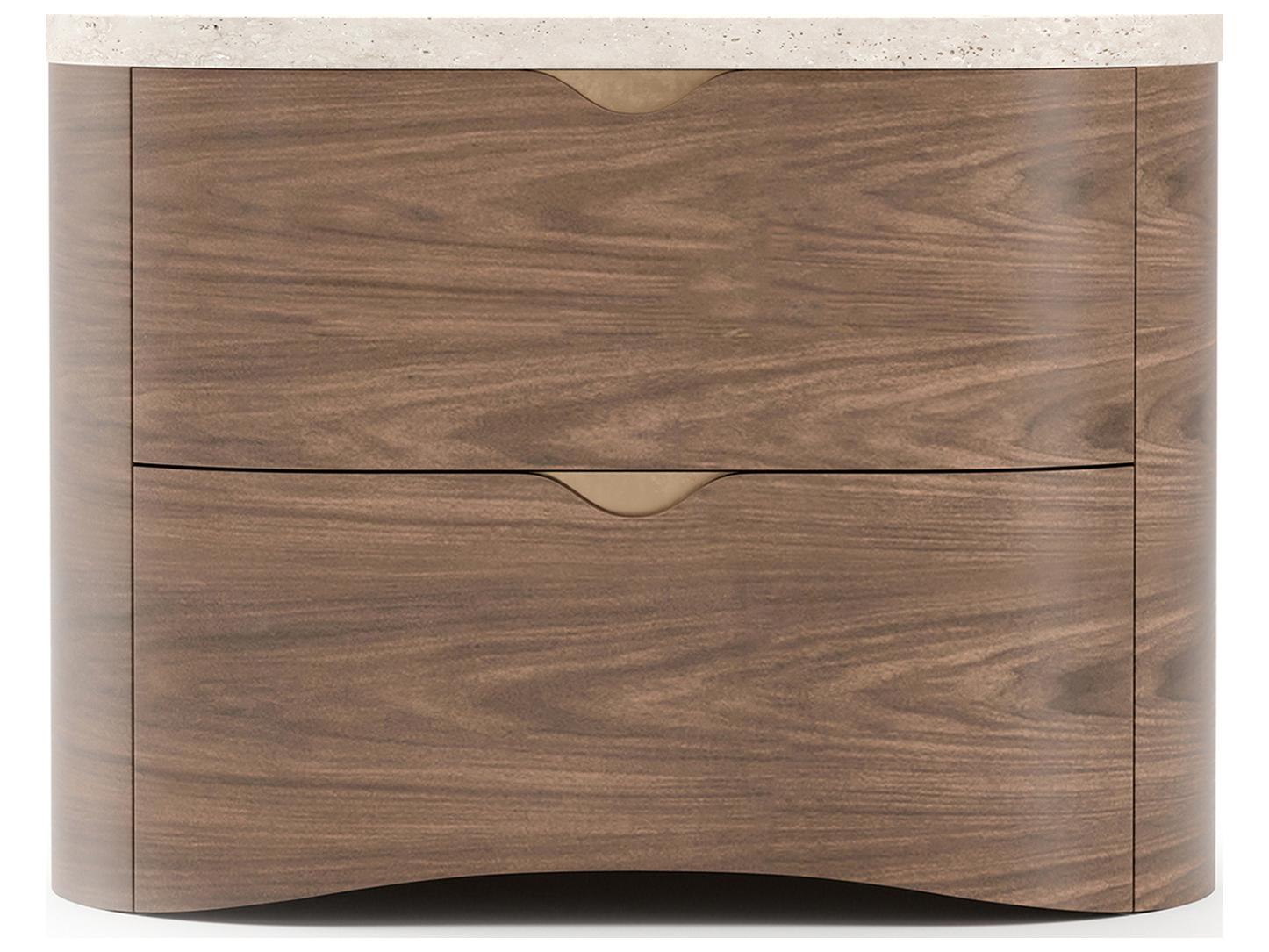 Caracole Fleur 2-Drawers Brown Nightstand