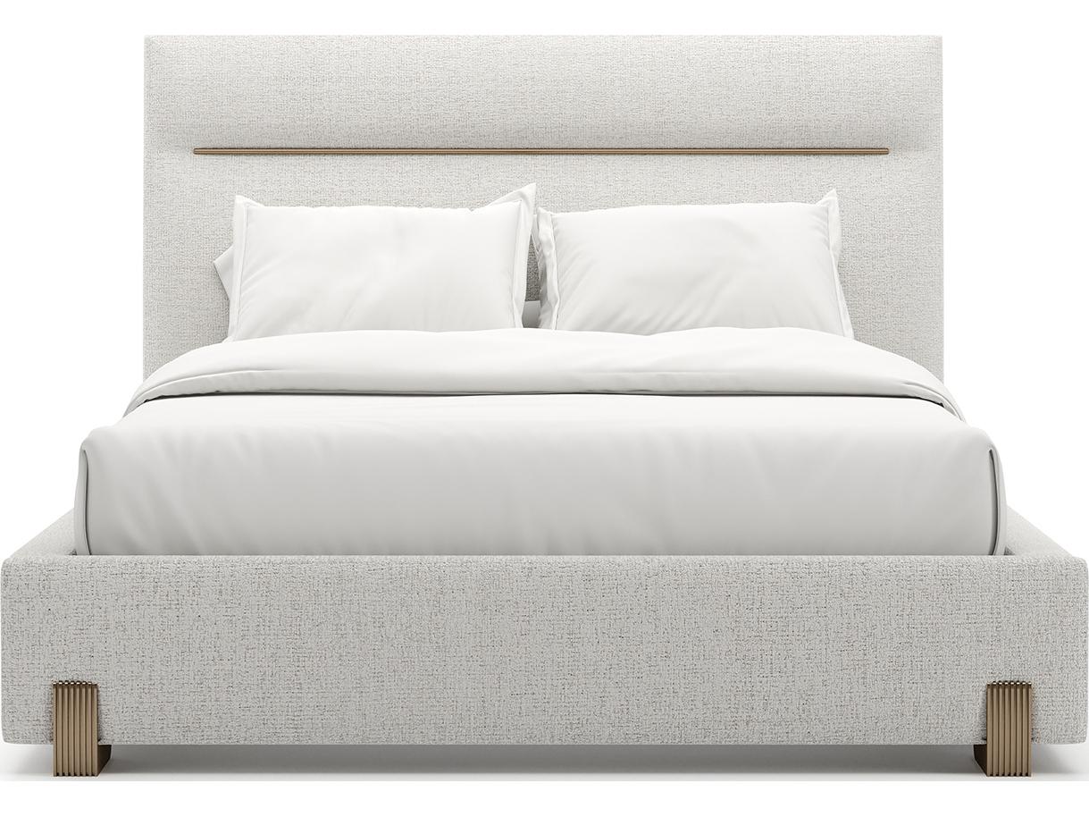 Caracole Counter Balance Gray Upholstered Queen Platform Bed