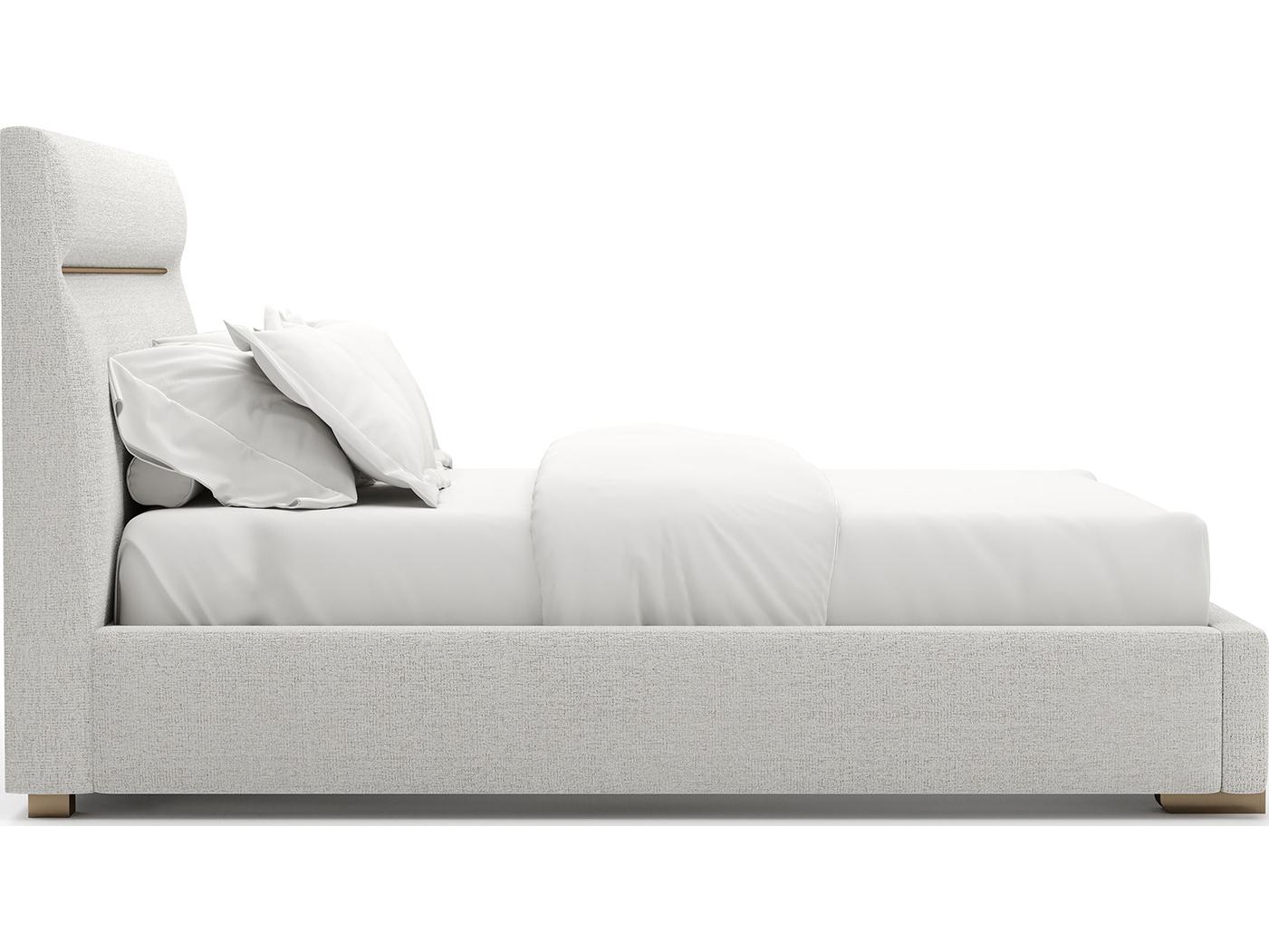 Caracole Counter Balance Gray Upholstered Queen Platform Bed