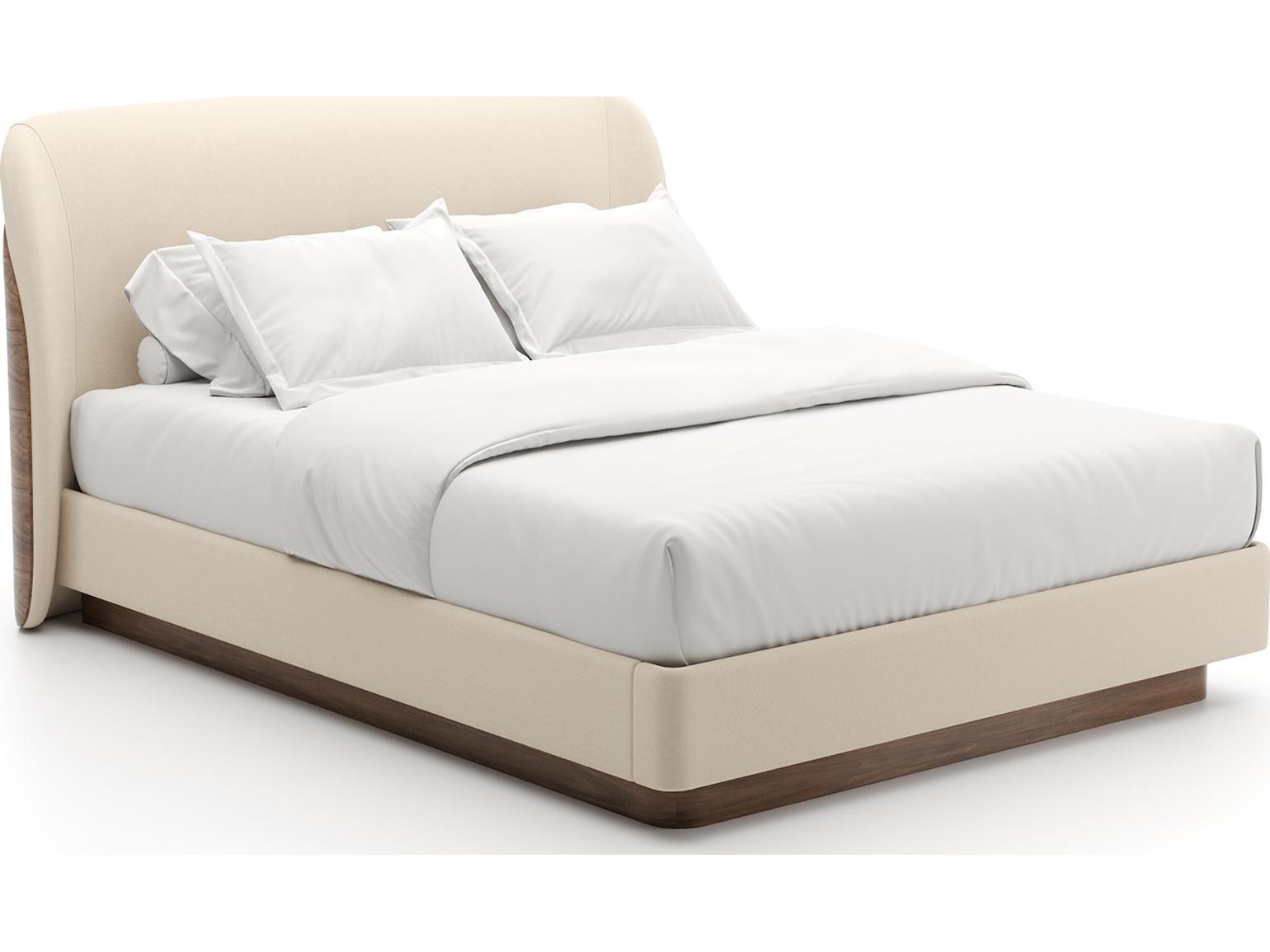 Caracole Fleur Champagne Upholstered Queen Platform Bed
