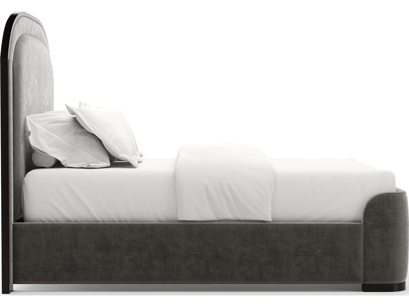 Caracole Wanderlust Gray Upholstered Queen Platform Bed