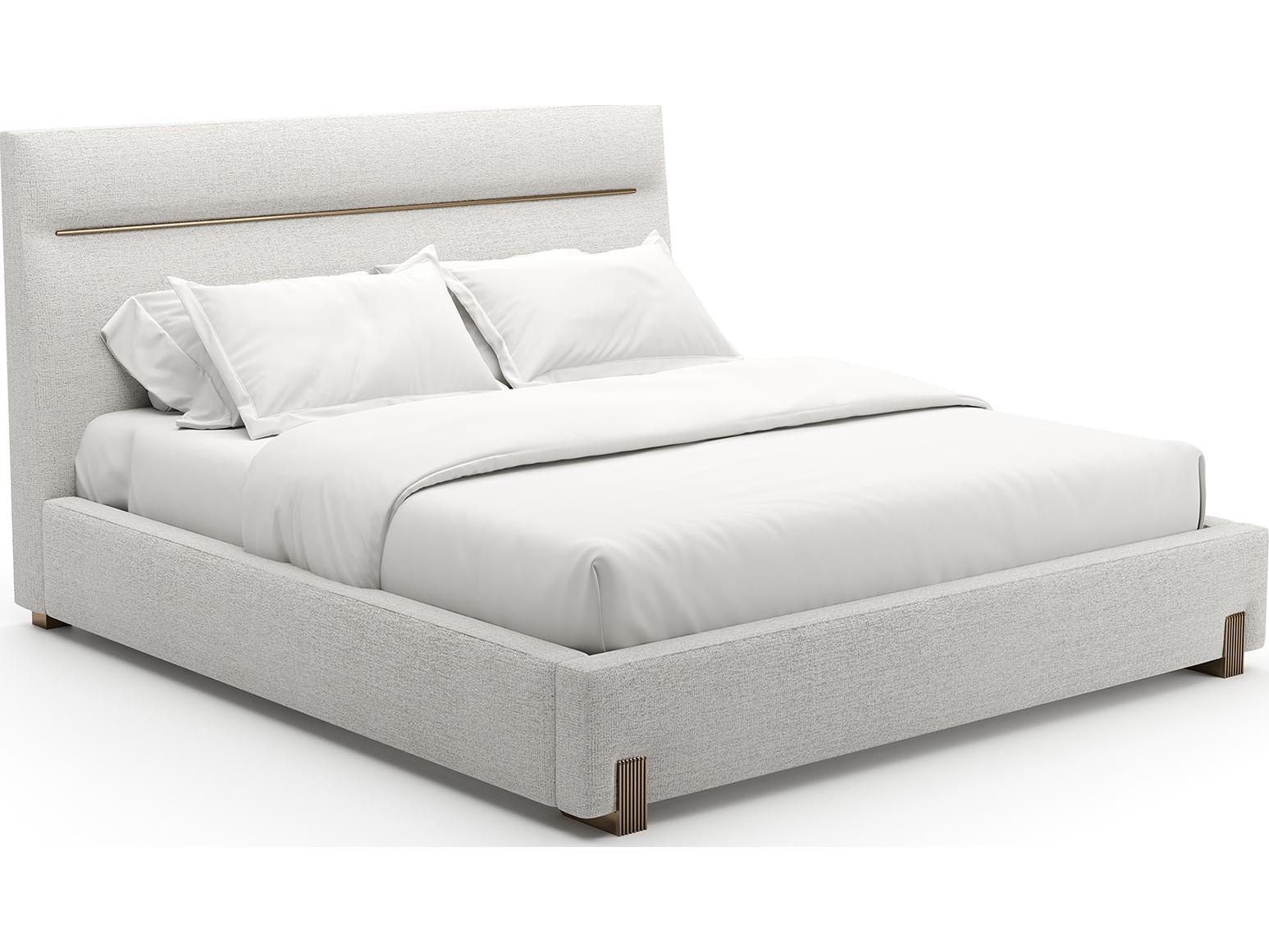 Caracole Counter Balance Gray Upholstered King Platform Bed